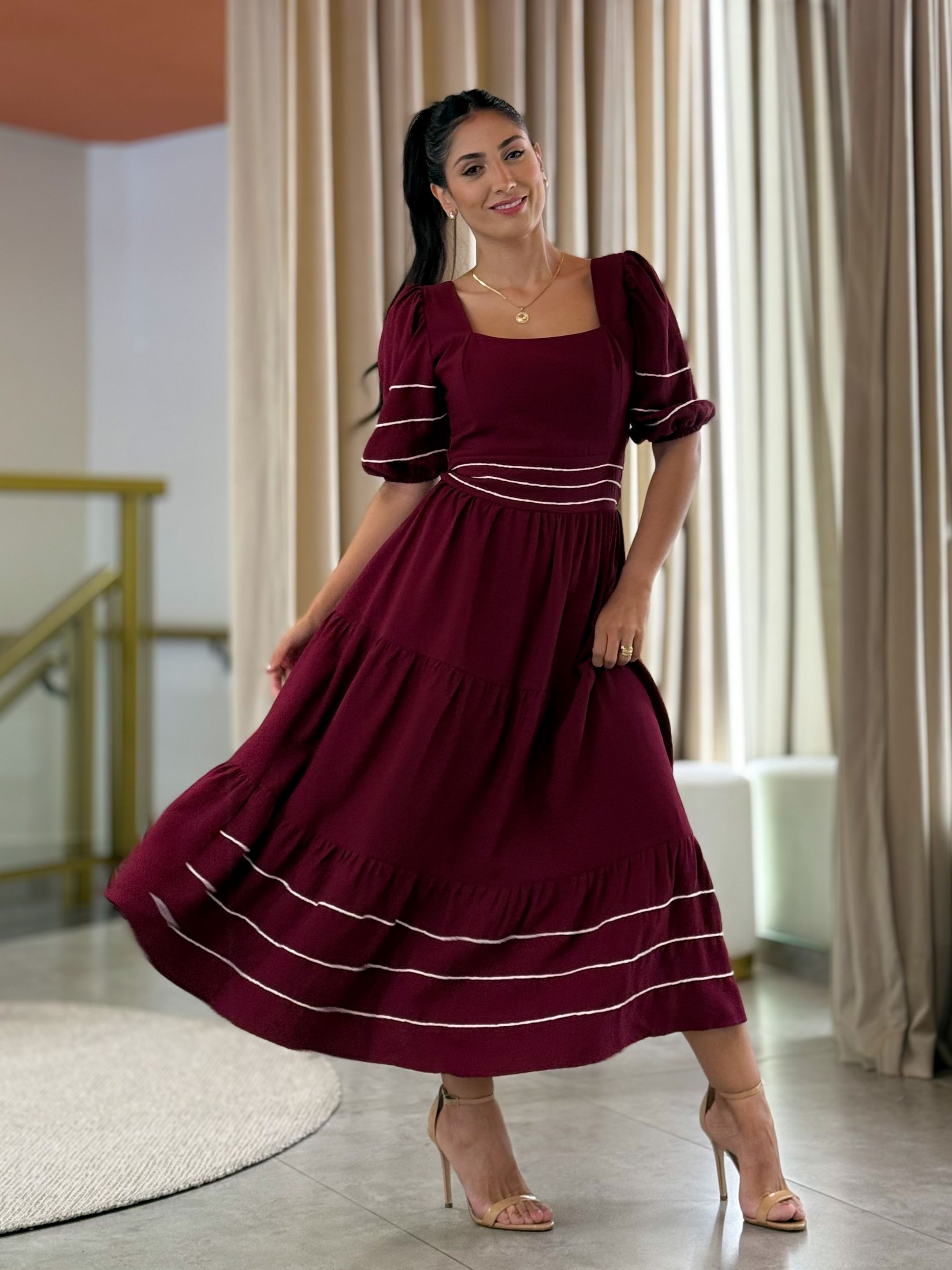 Vestido Carla Marsala