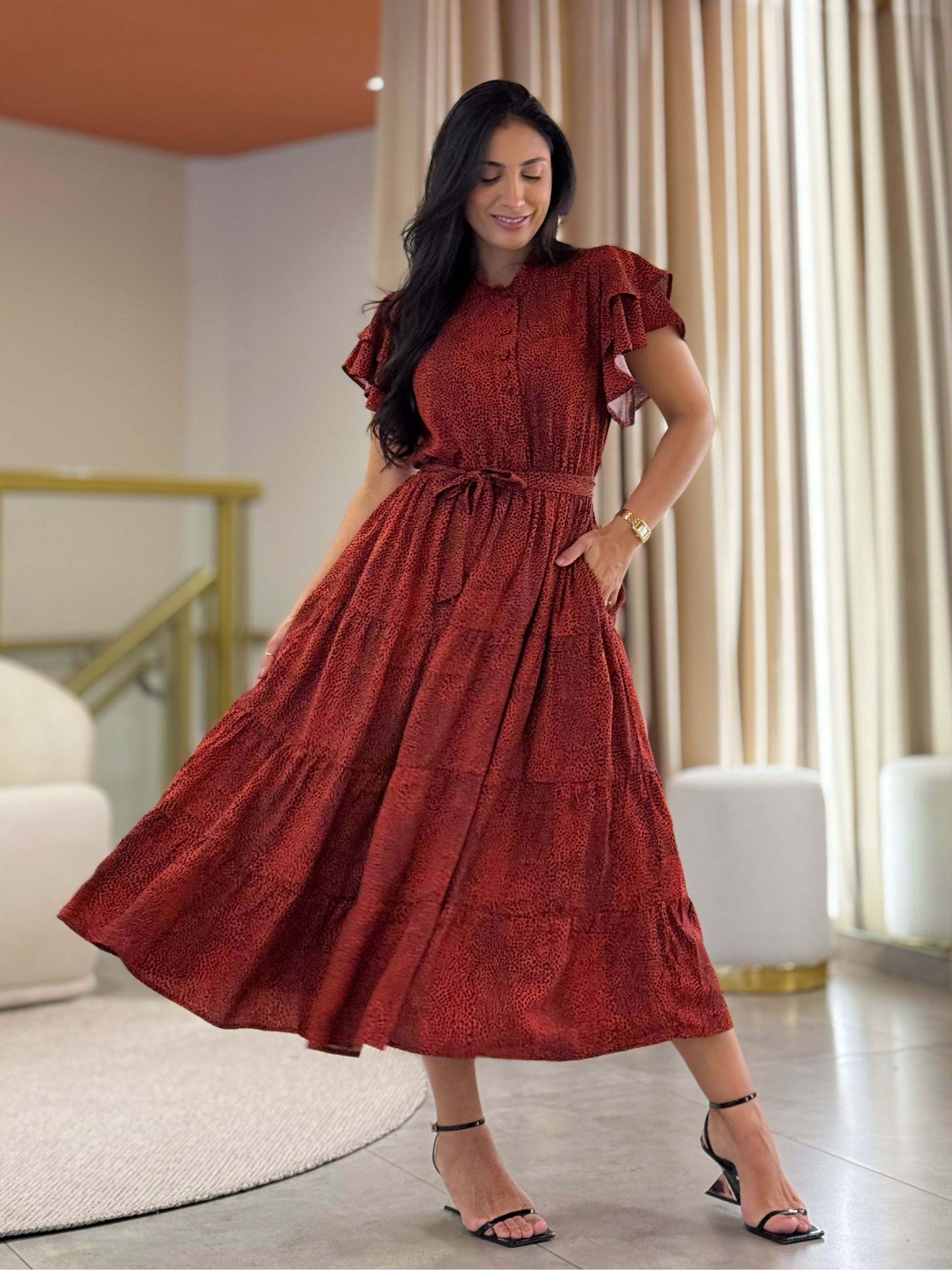 Vestido Melina Telha