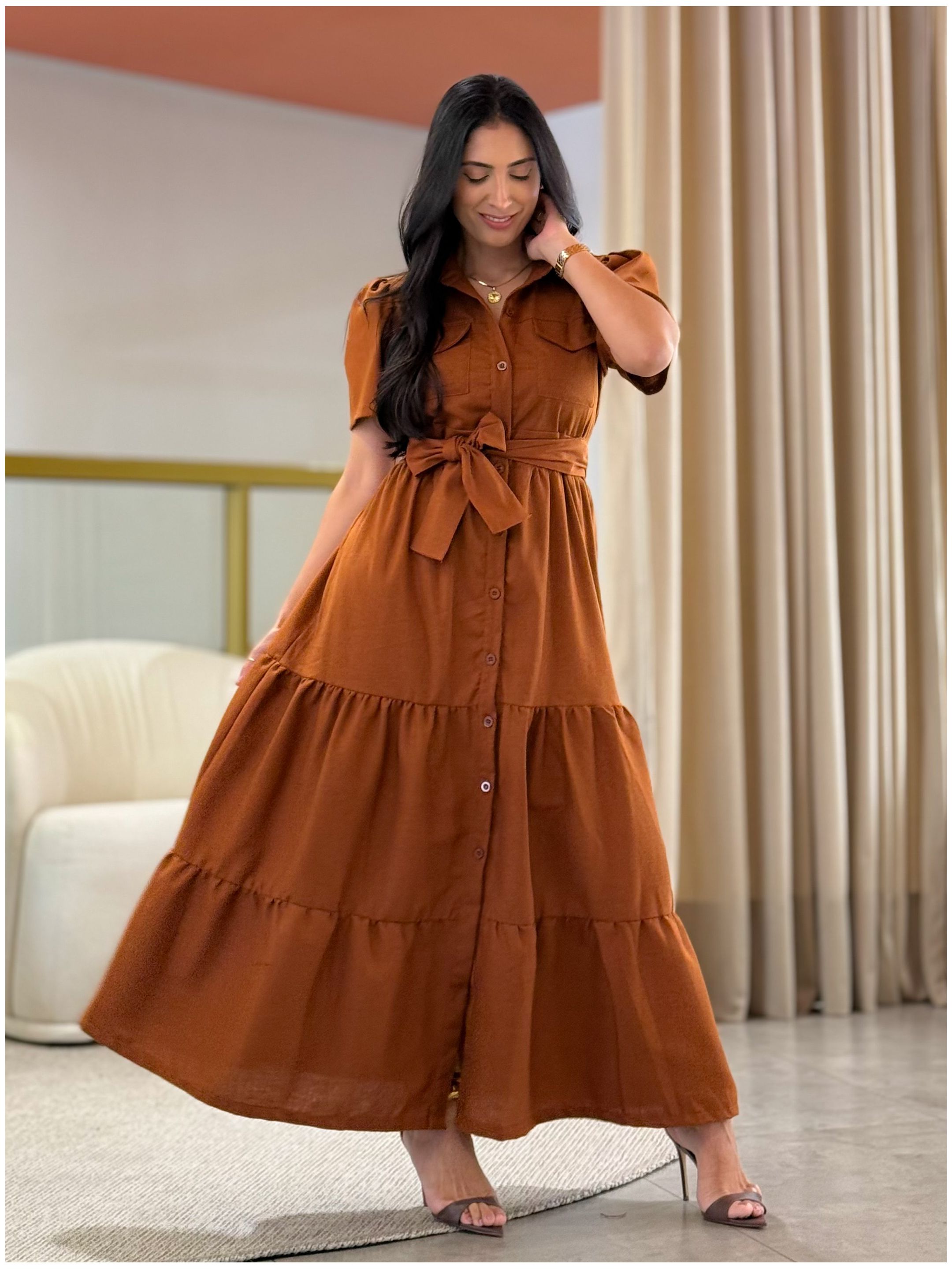 Vestido Barbara Caramelo