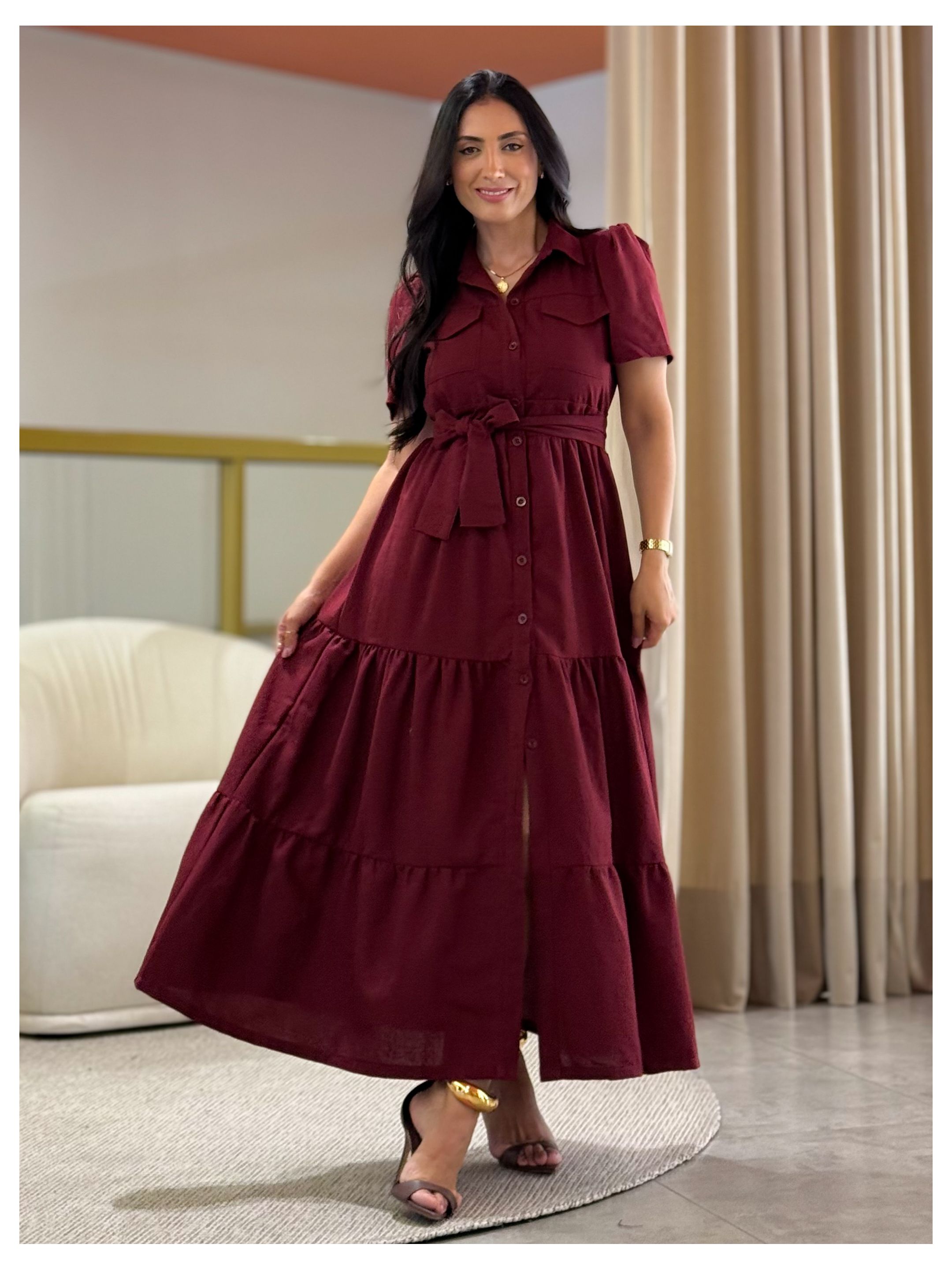 Vestido Barbara Marsala