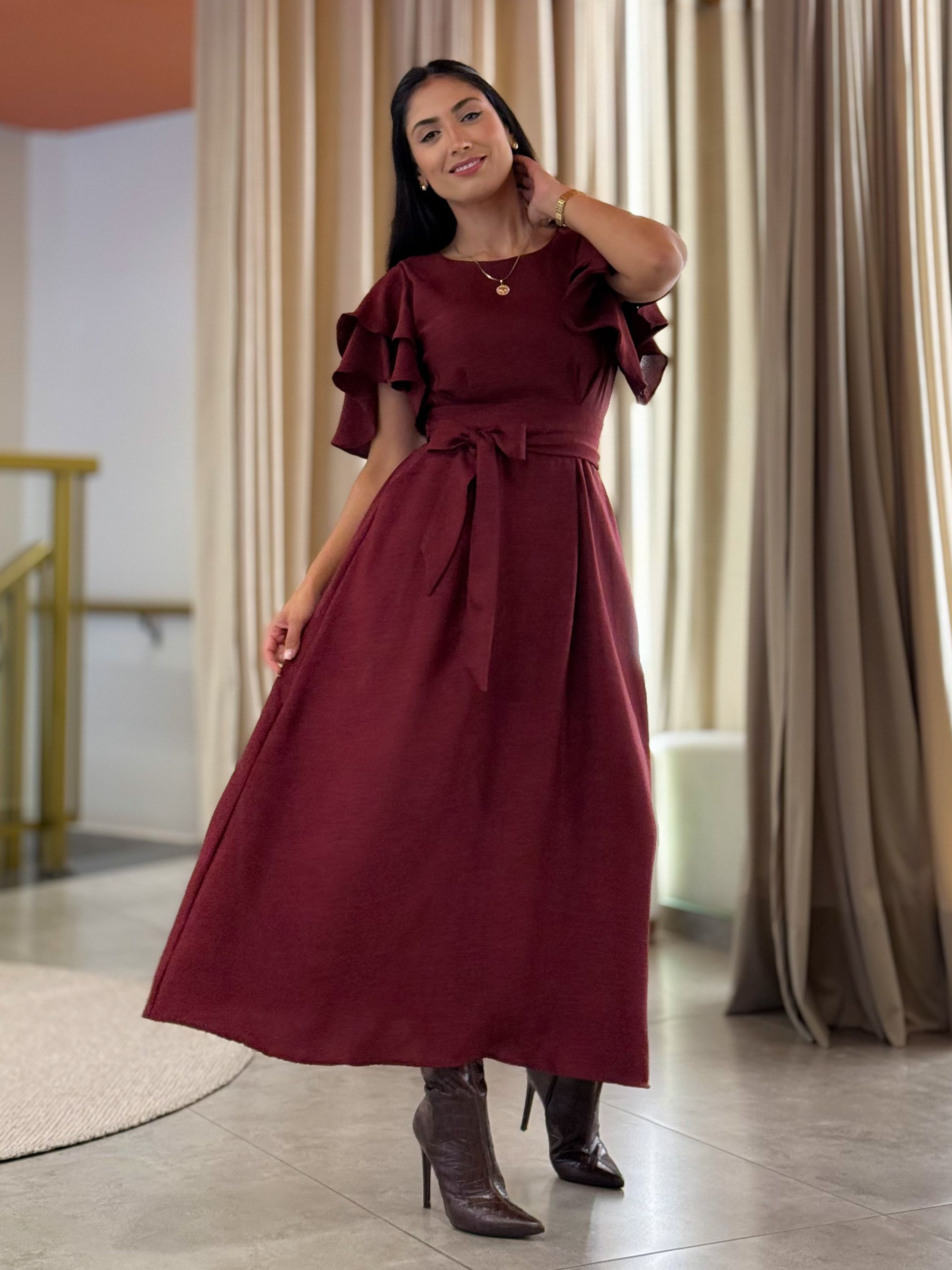 Vestido Suelen Marsala