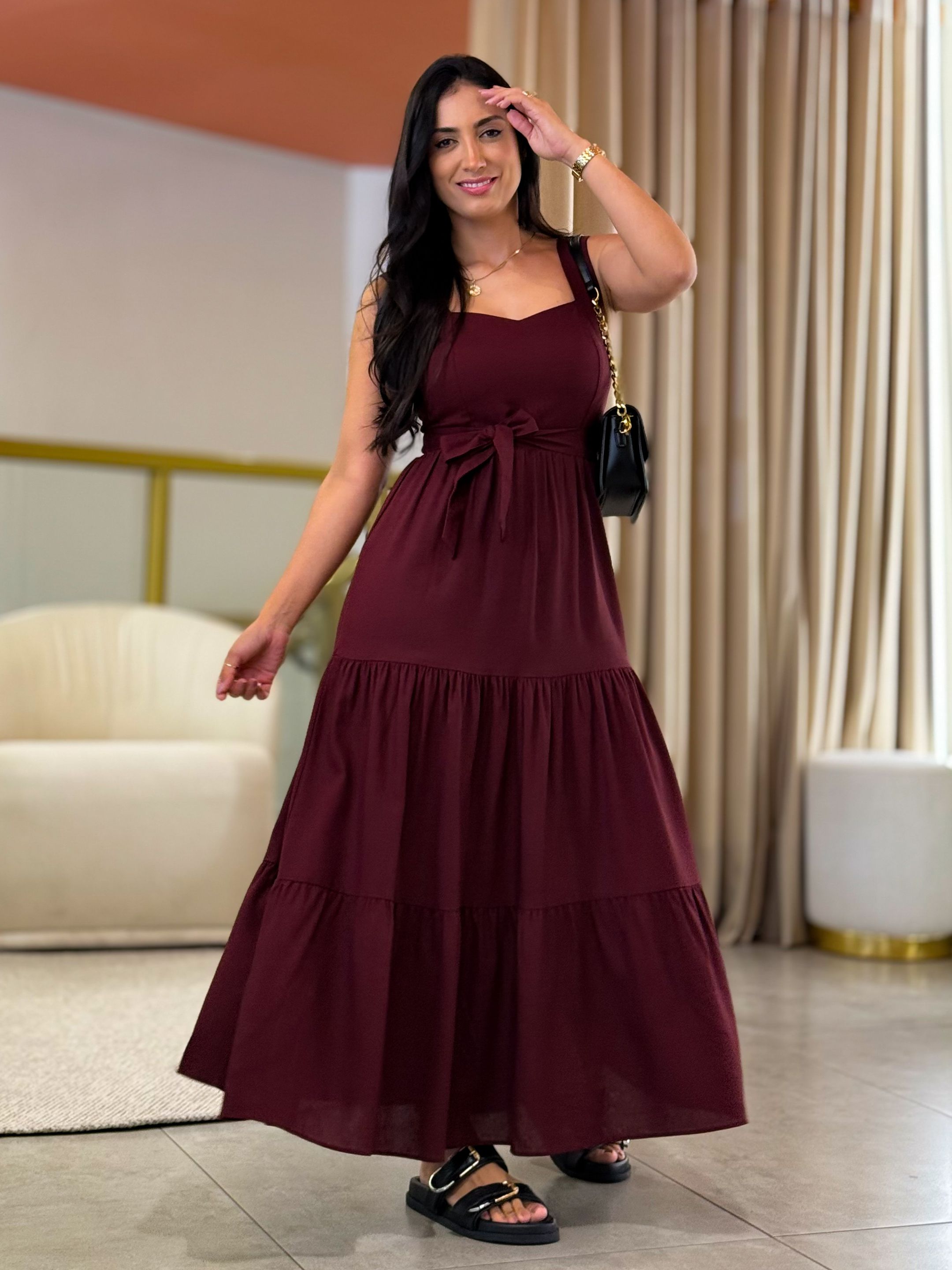 Vestido Betina Marsala