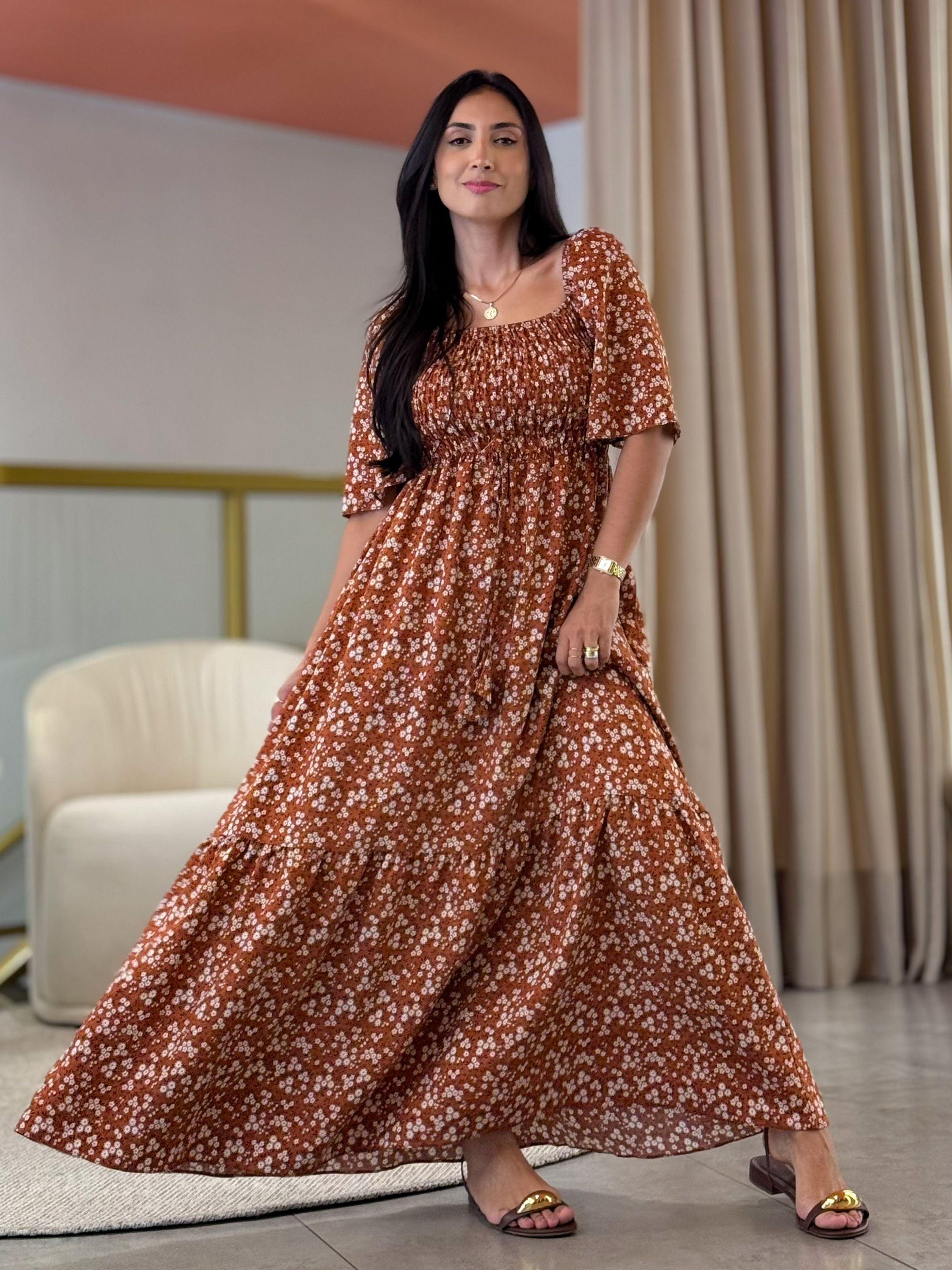 Vestido Paloma Terracota