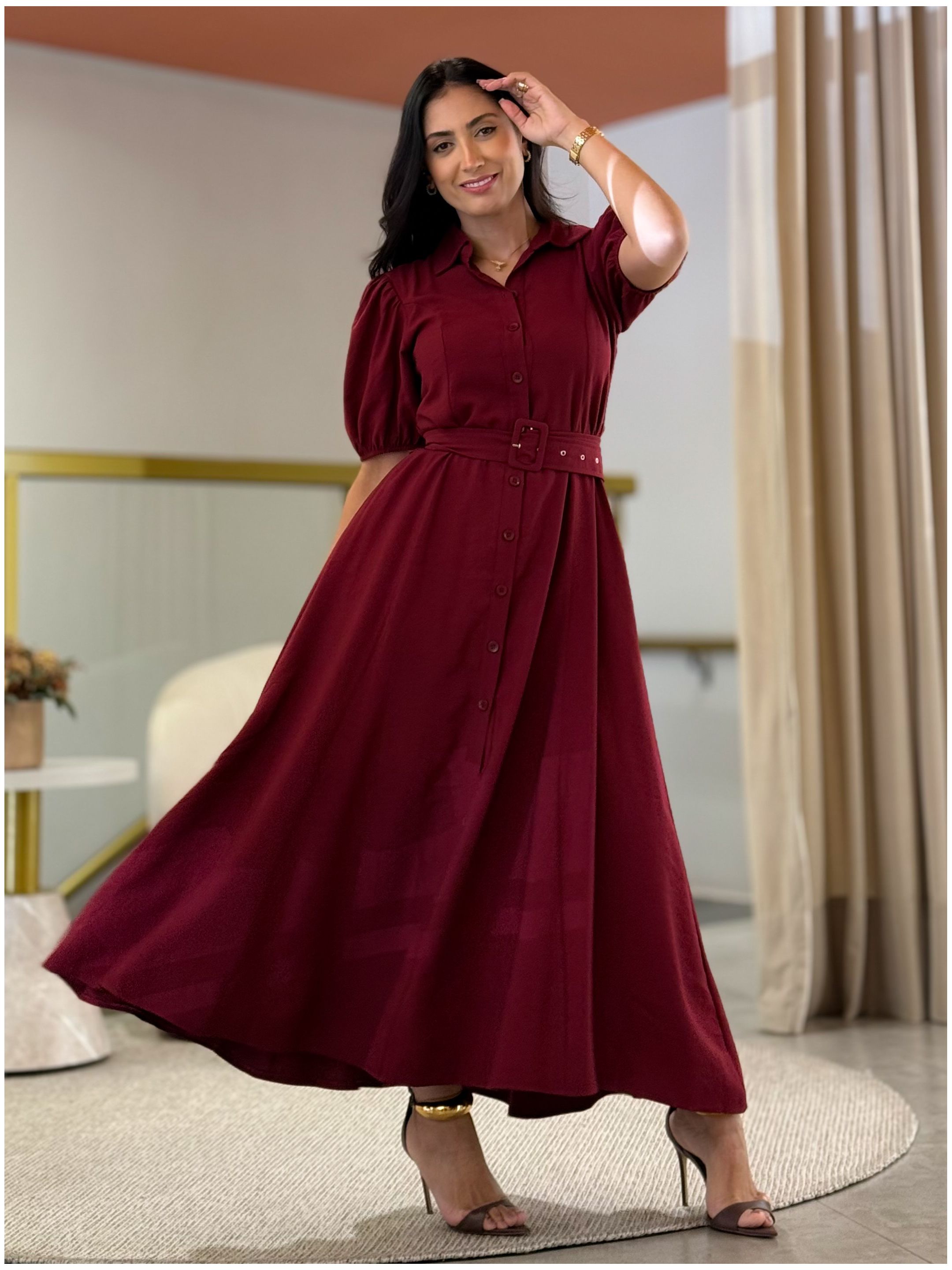 Vestido Laura Marsala - Por Katia Vilar Moda Clássica 