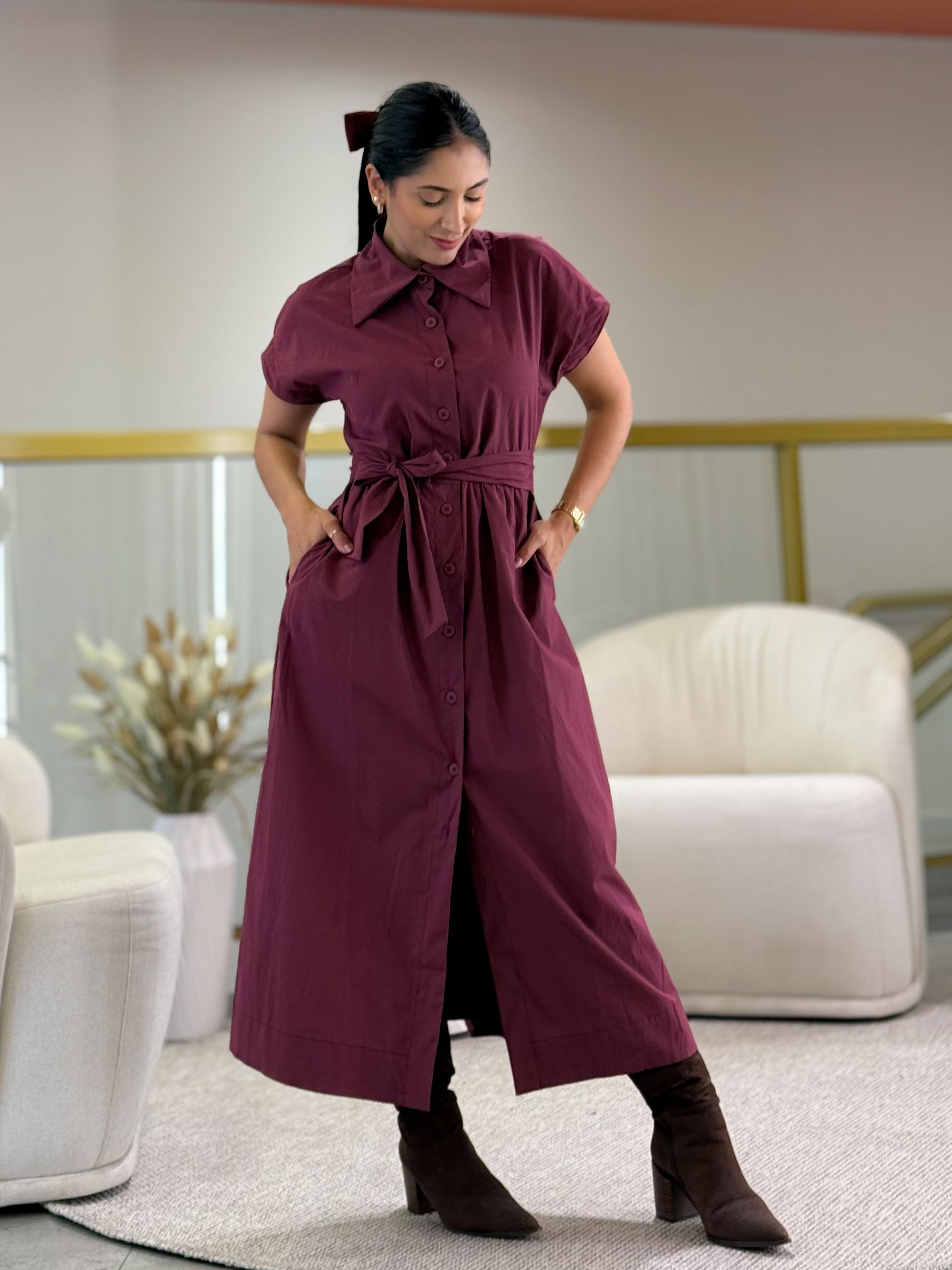 Vestido Isa Marsala