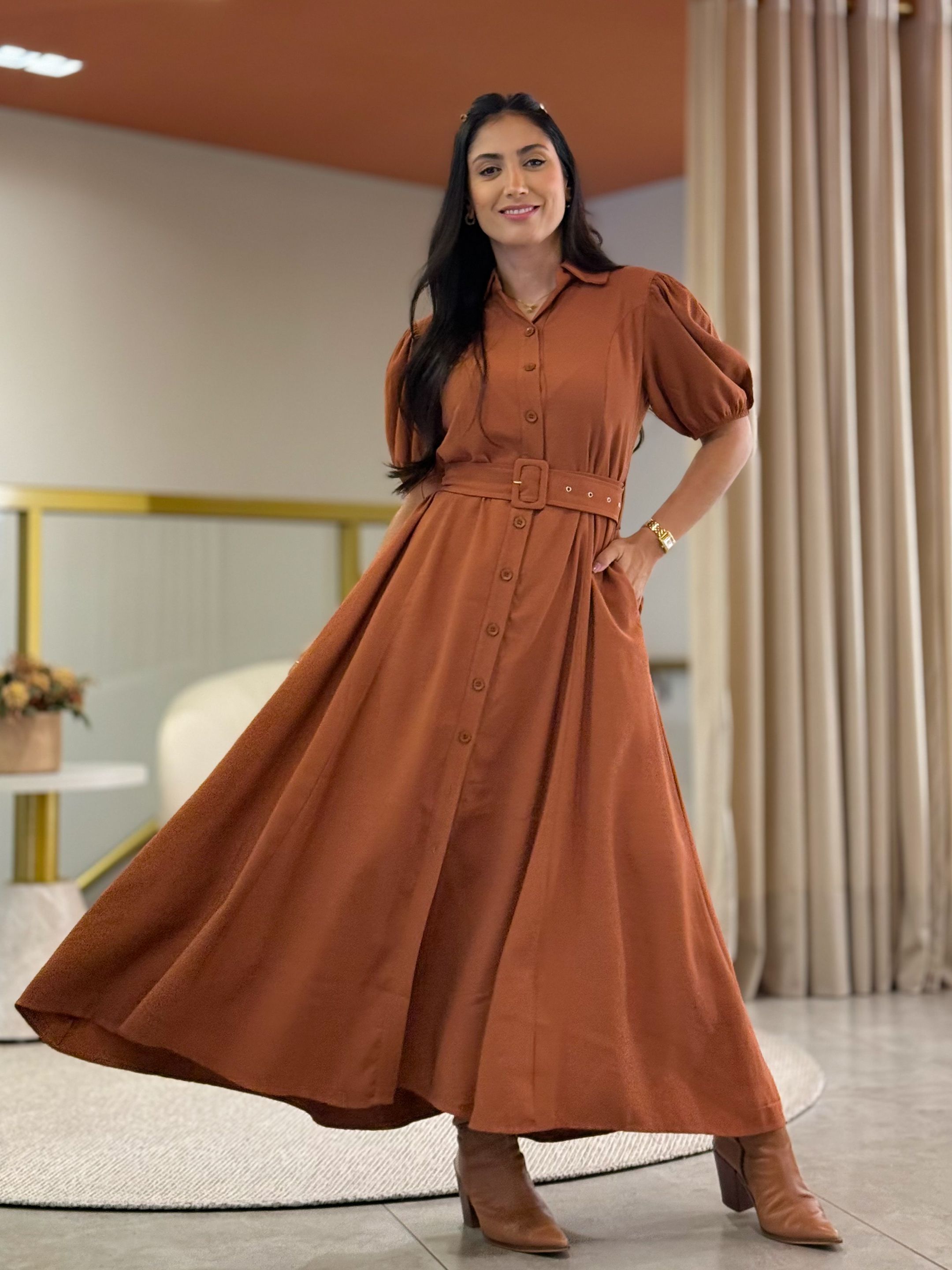 Vestido Laura Caramelo