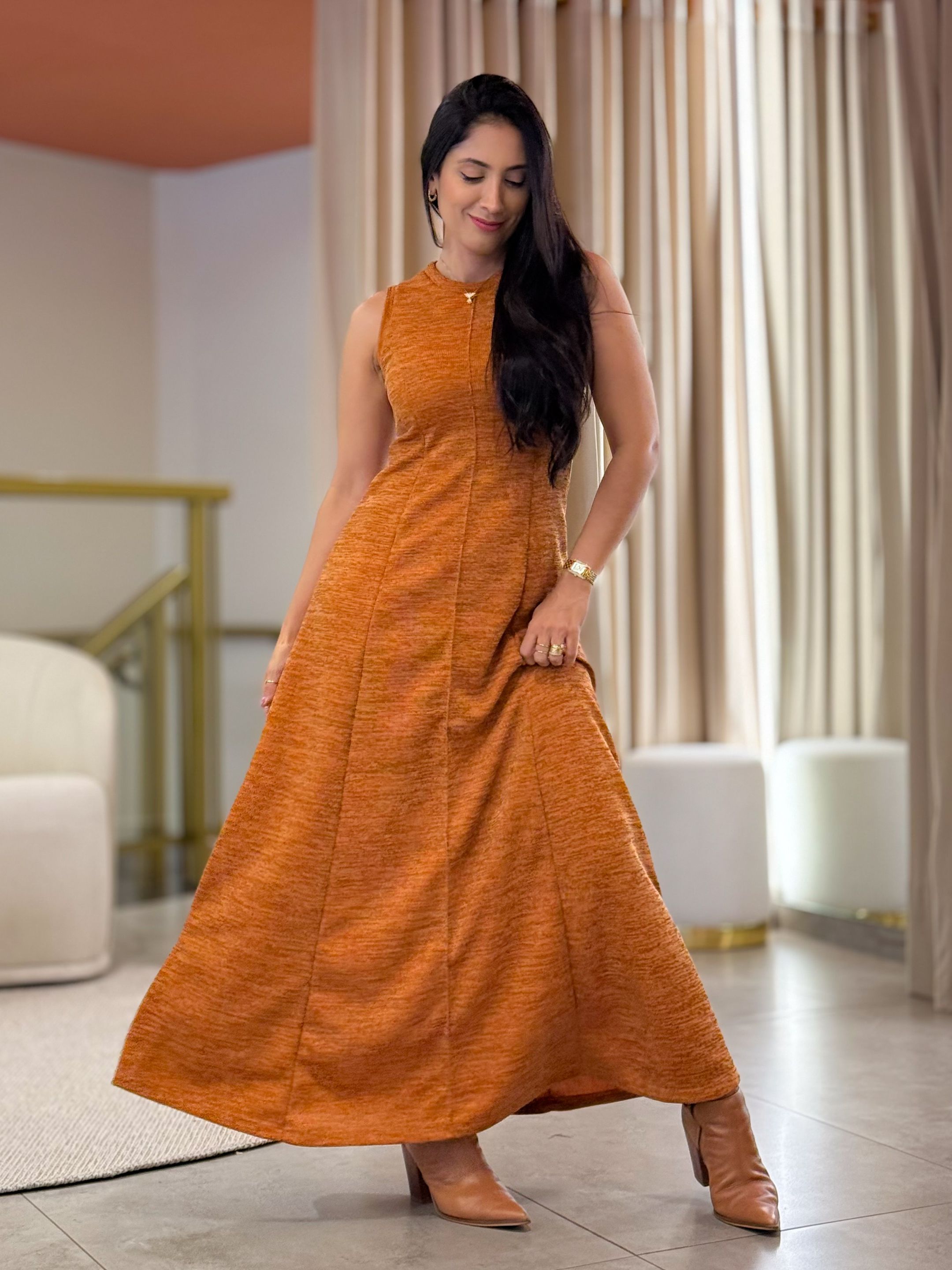 Vestido Karina Caramelo