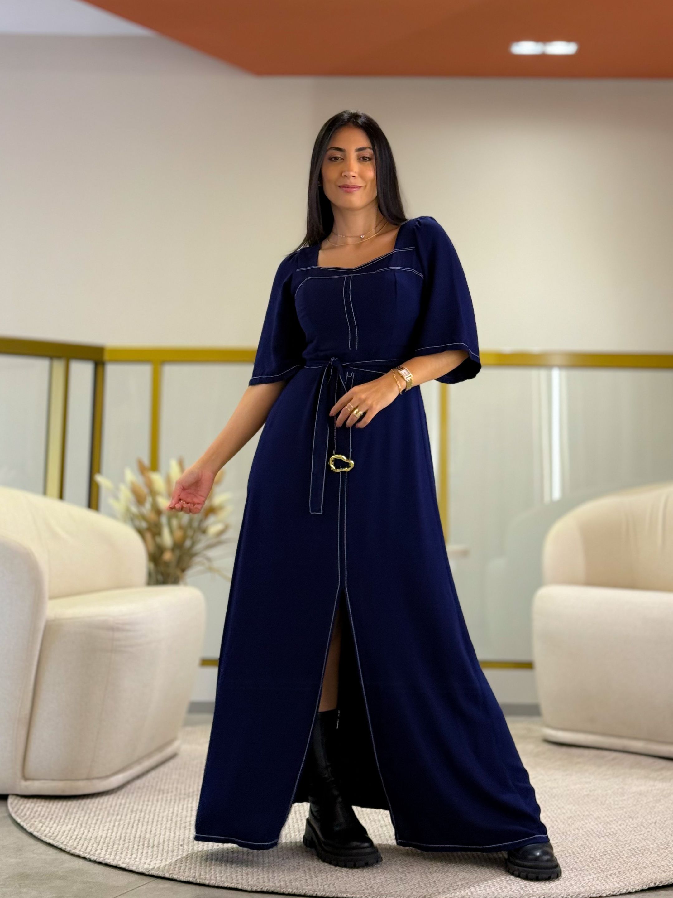Vestido Linda Azul Marinho