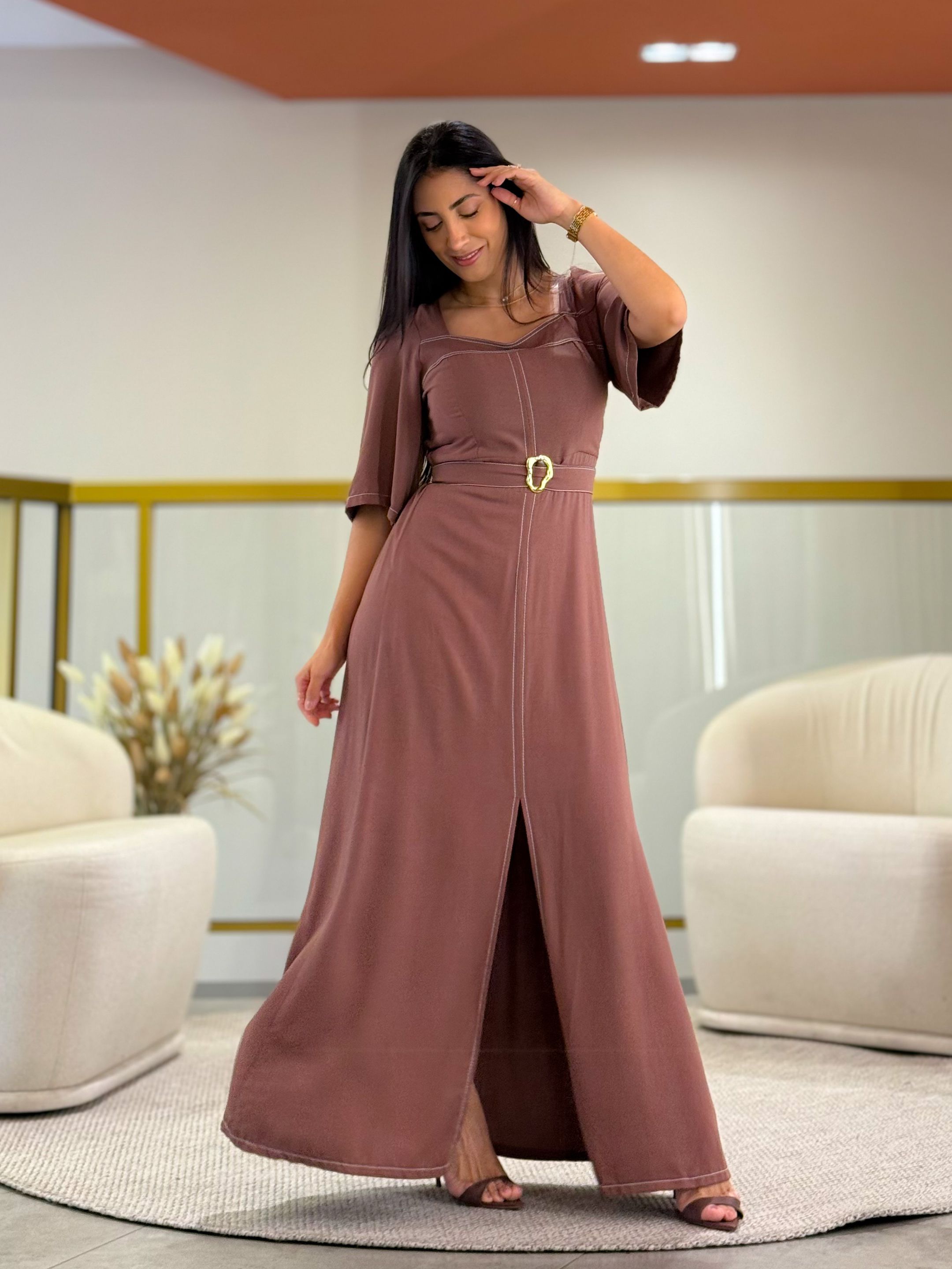 Vestido Linda Marrom