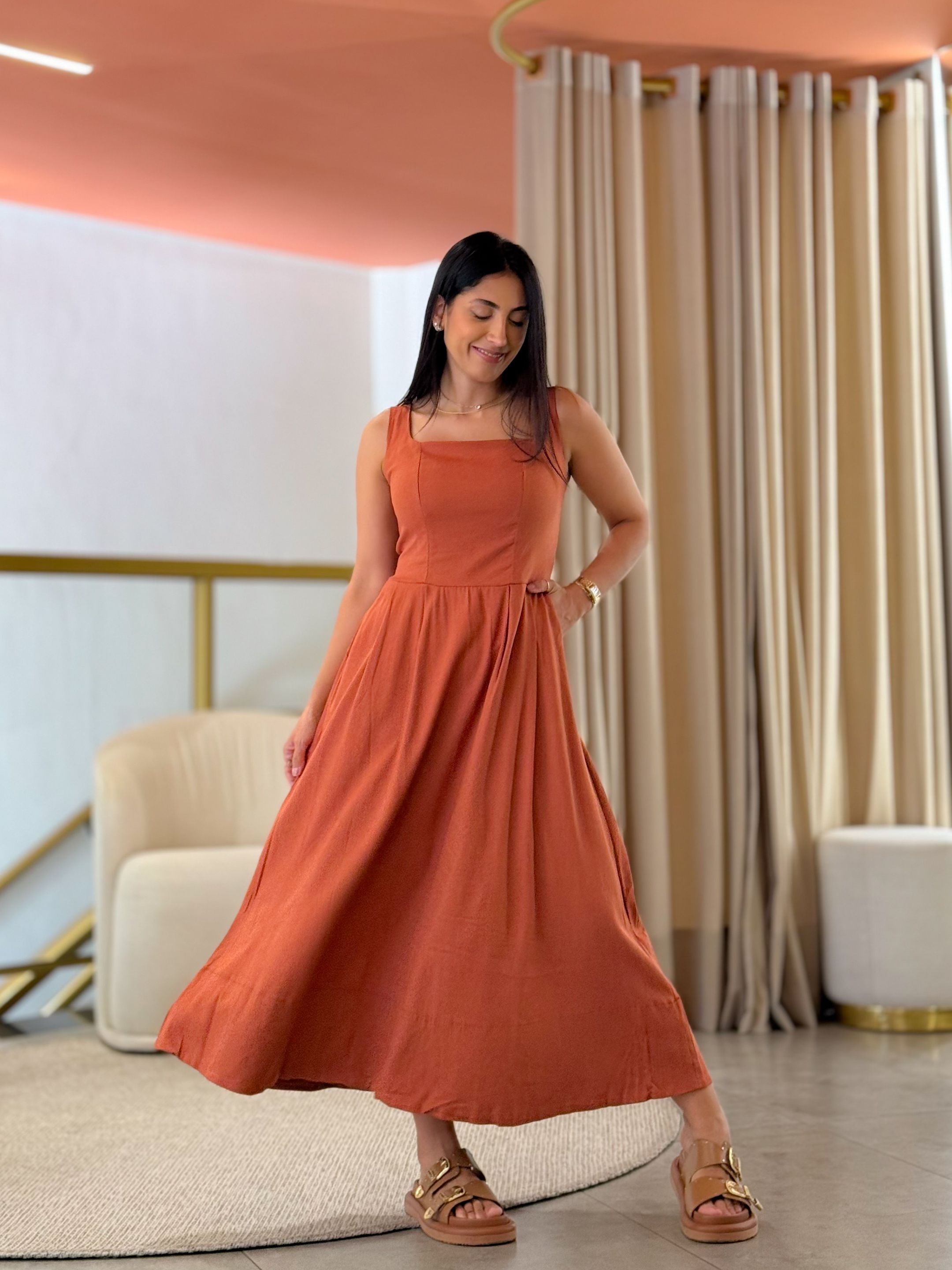 Vestido Vivian Telha