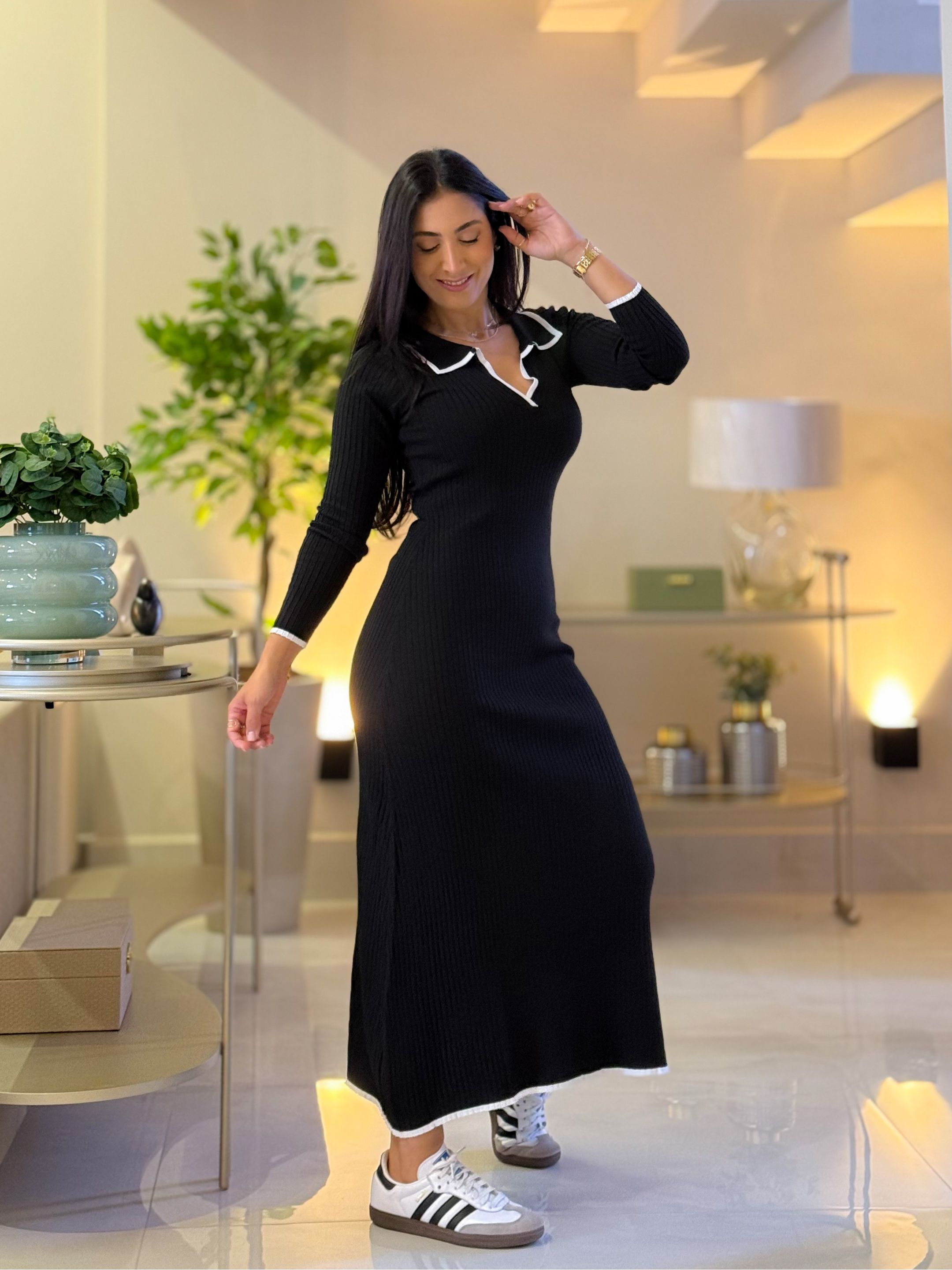 Vestido Emily Preto E Branco