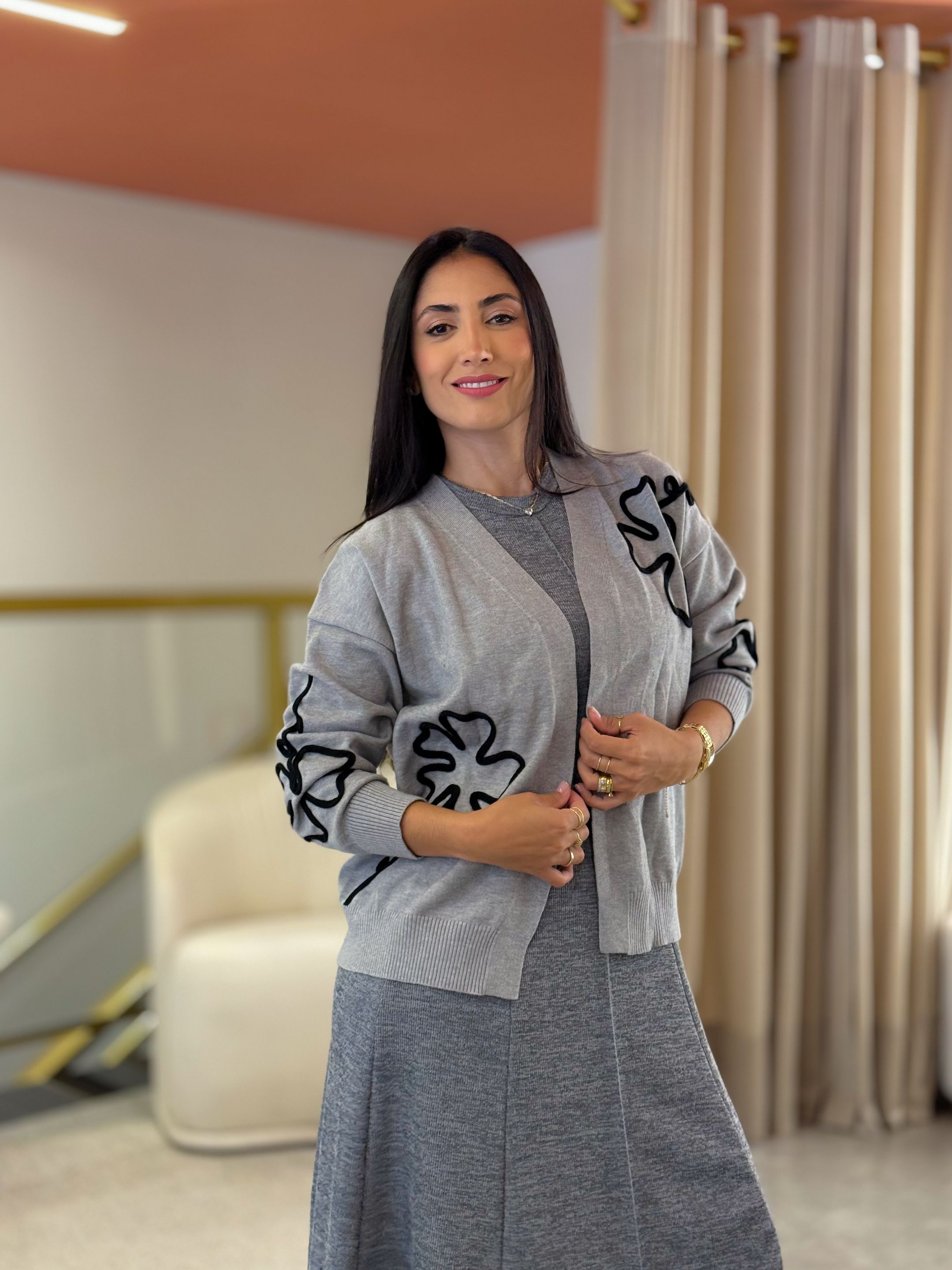 Cardigan Helena Cinza