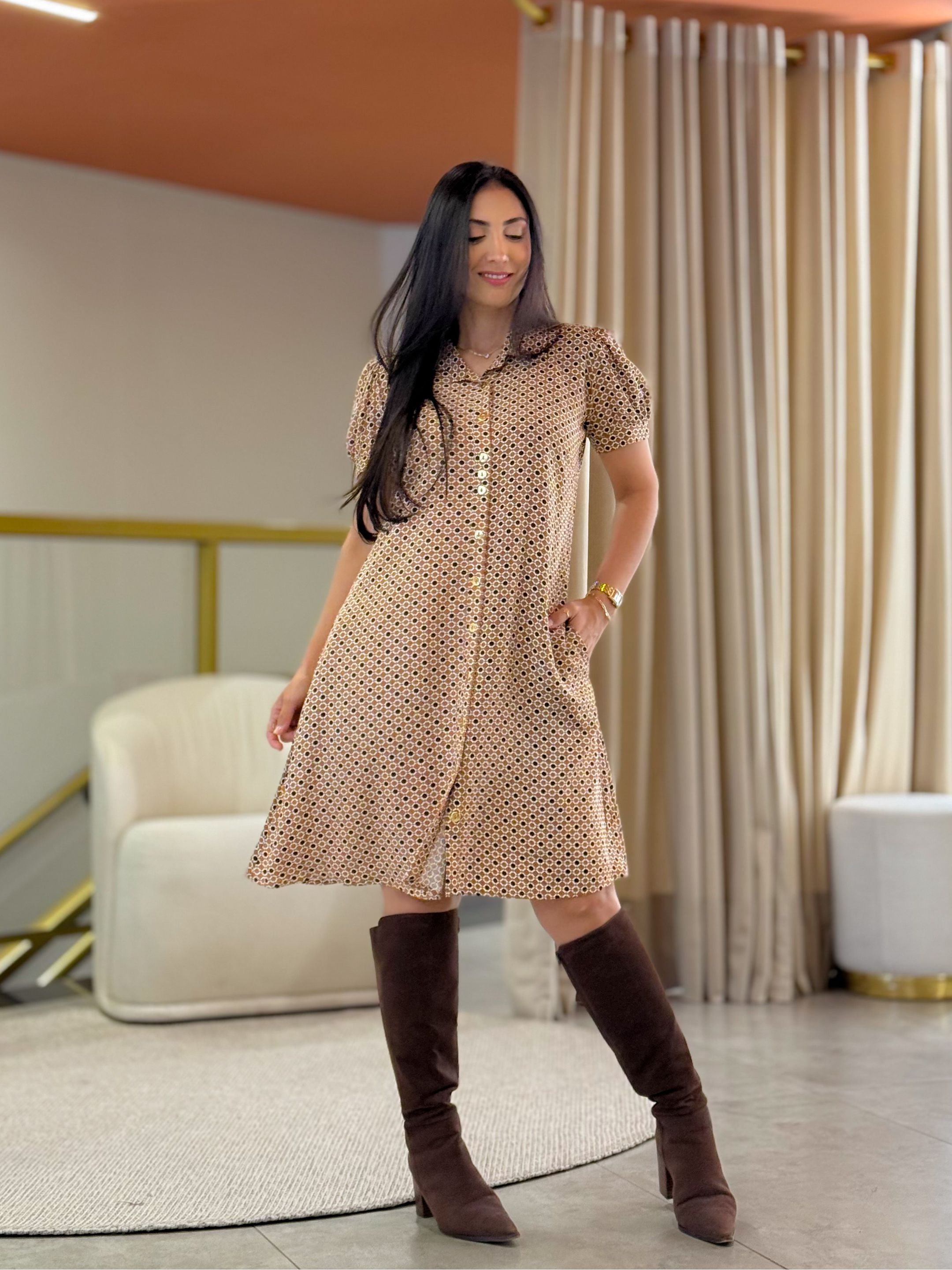 Vestido Monique Caramelo