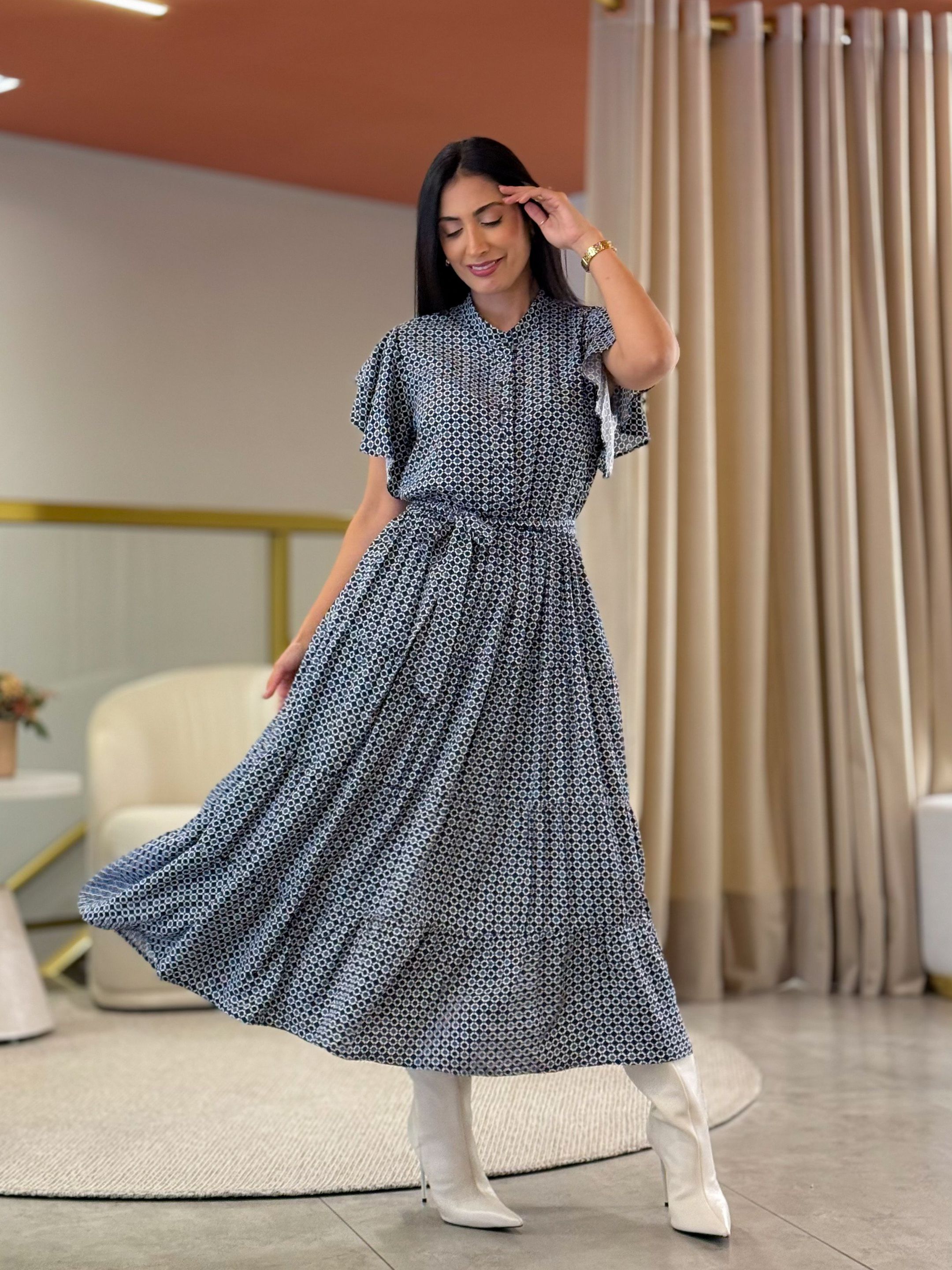 Vestido Melina Azul Marinho