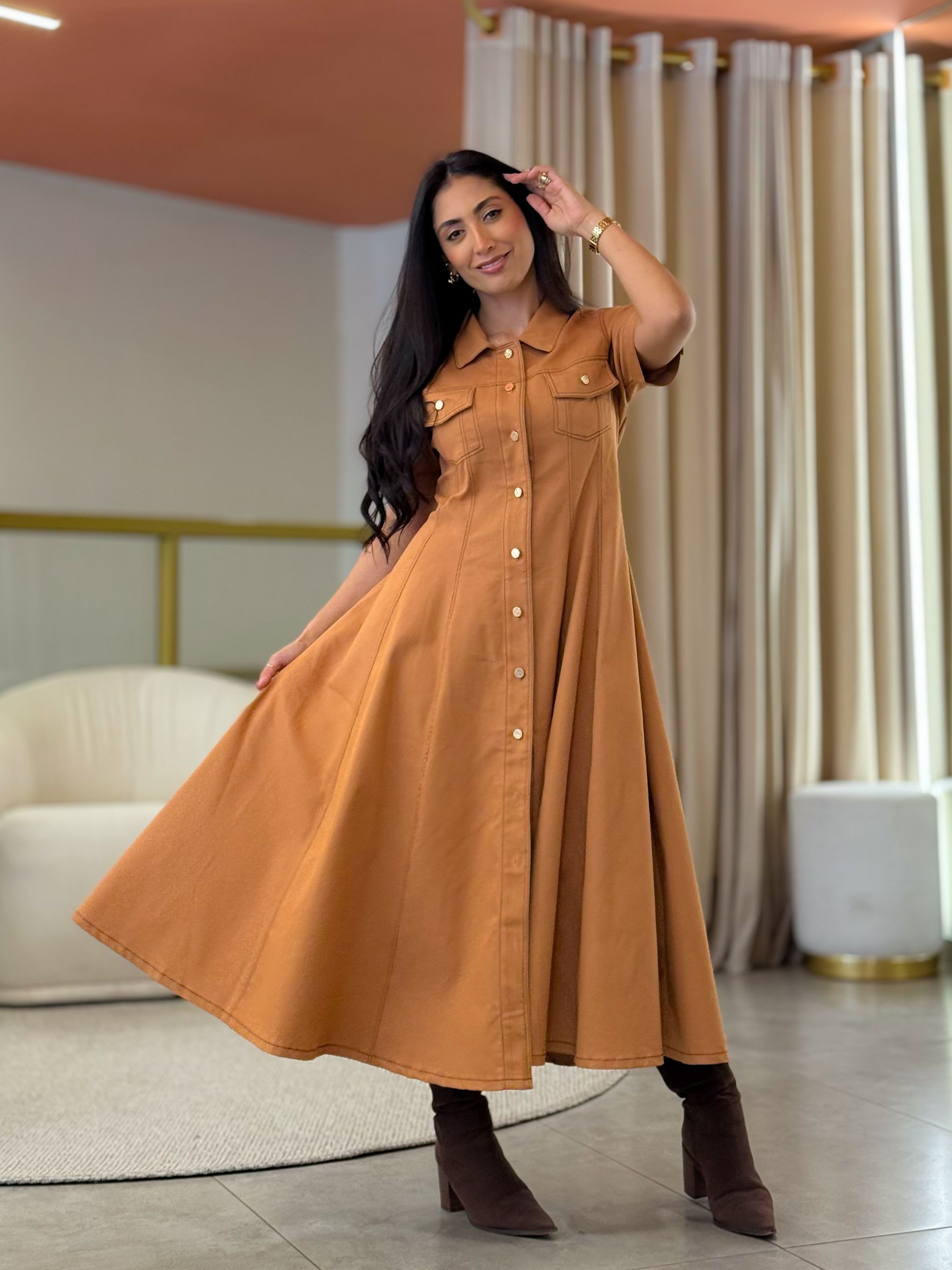 Vestido Rebeca Caramelo