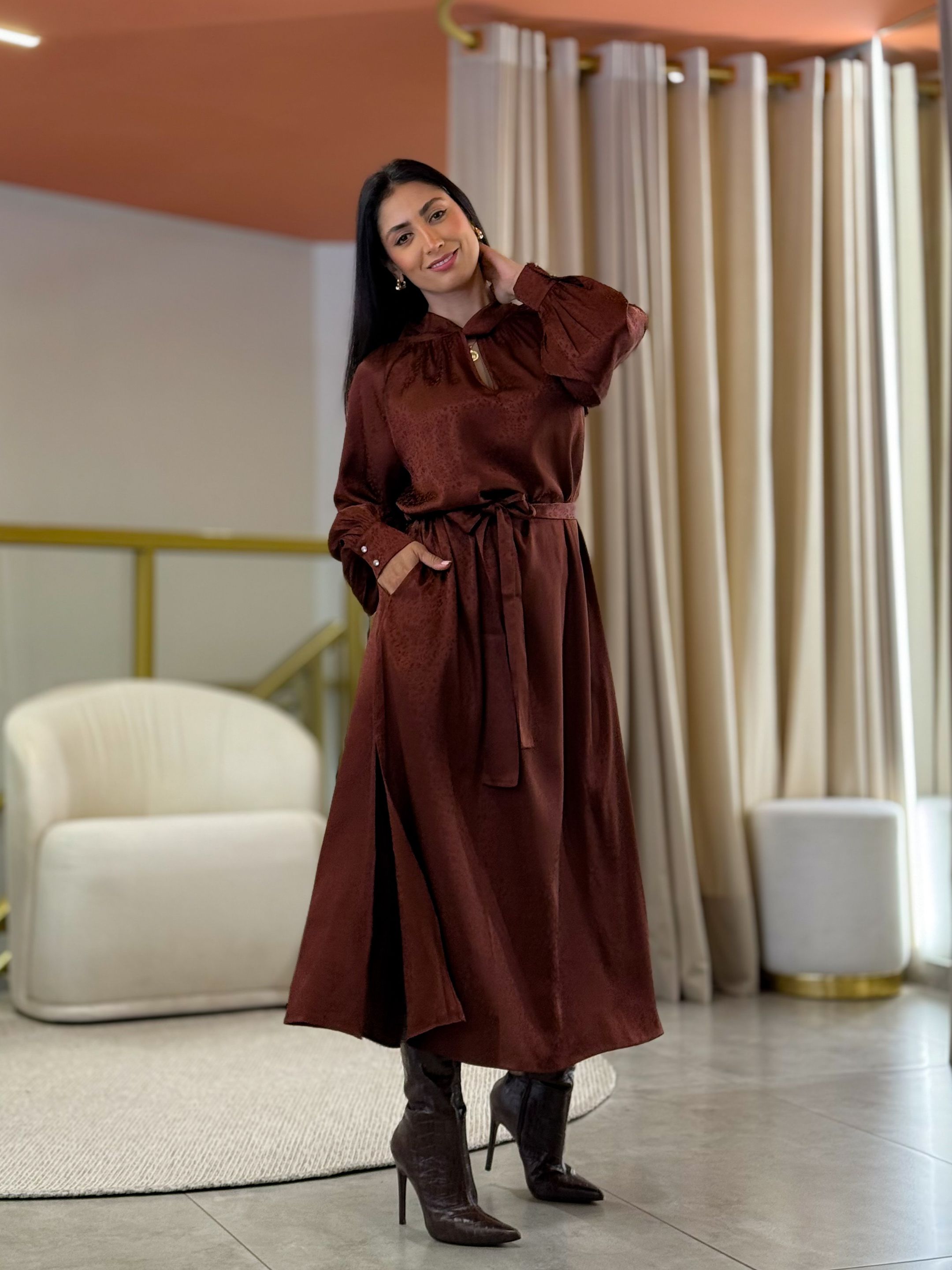 Vestido Mileide Bordo