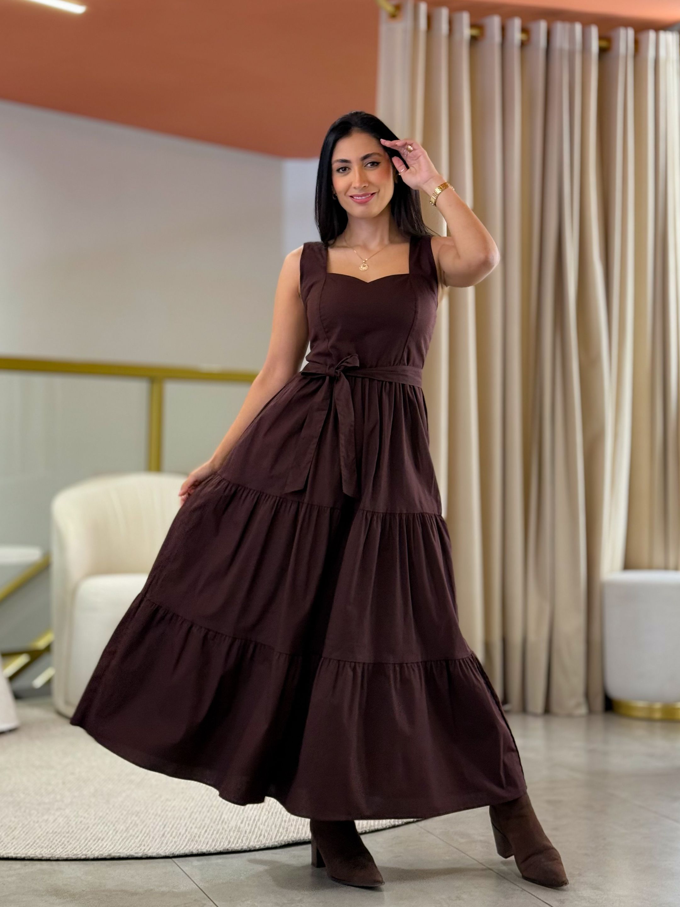 Vestido Betina Café