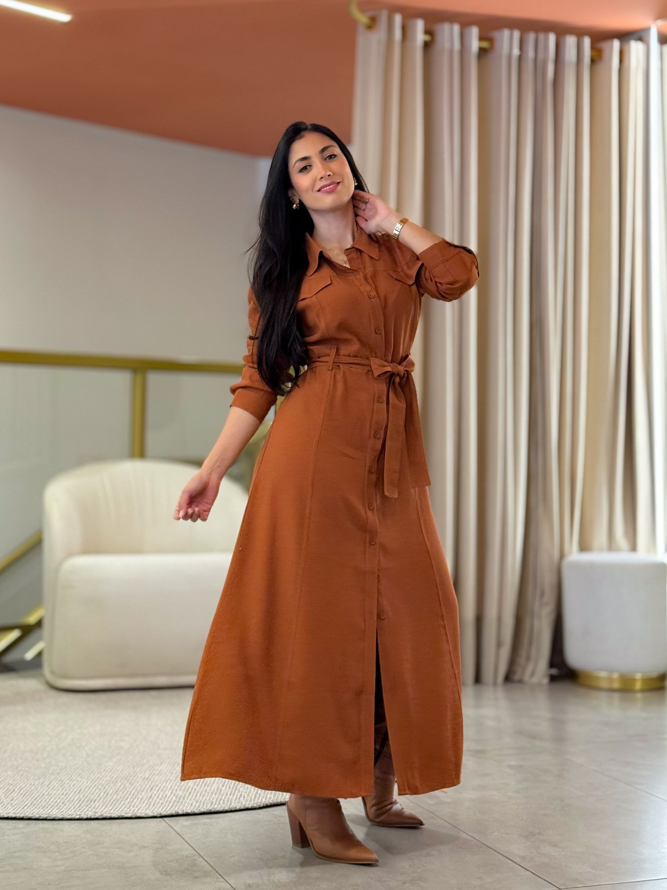Vestido Luciana Caramelo