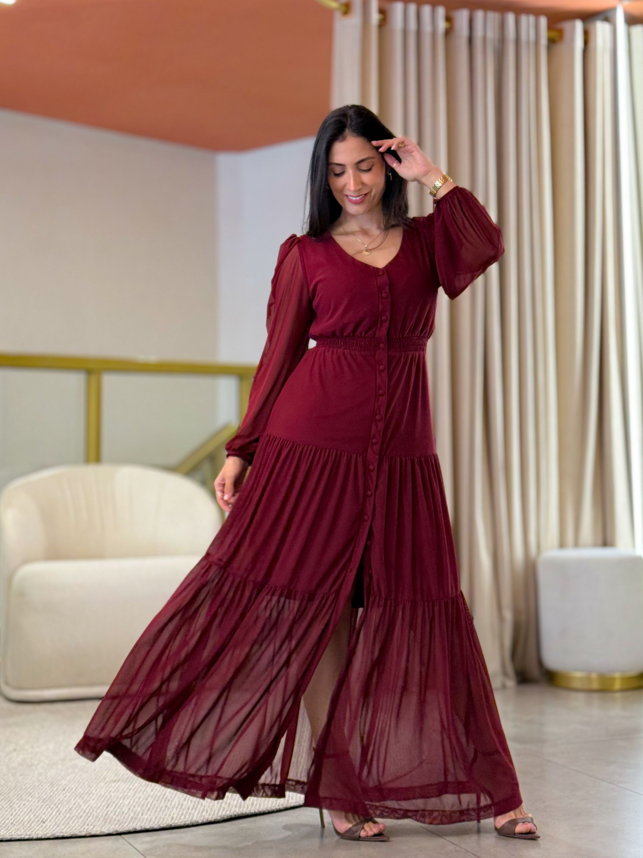 Vestido Valencia Vinho