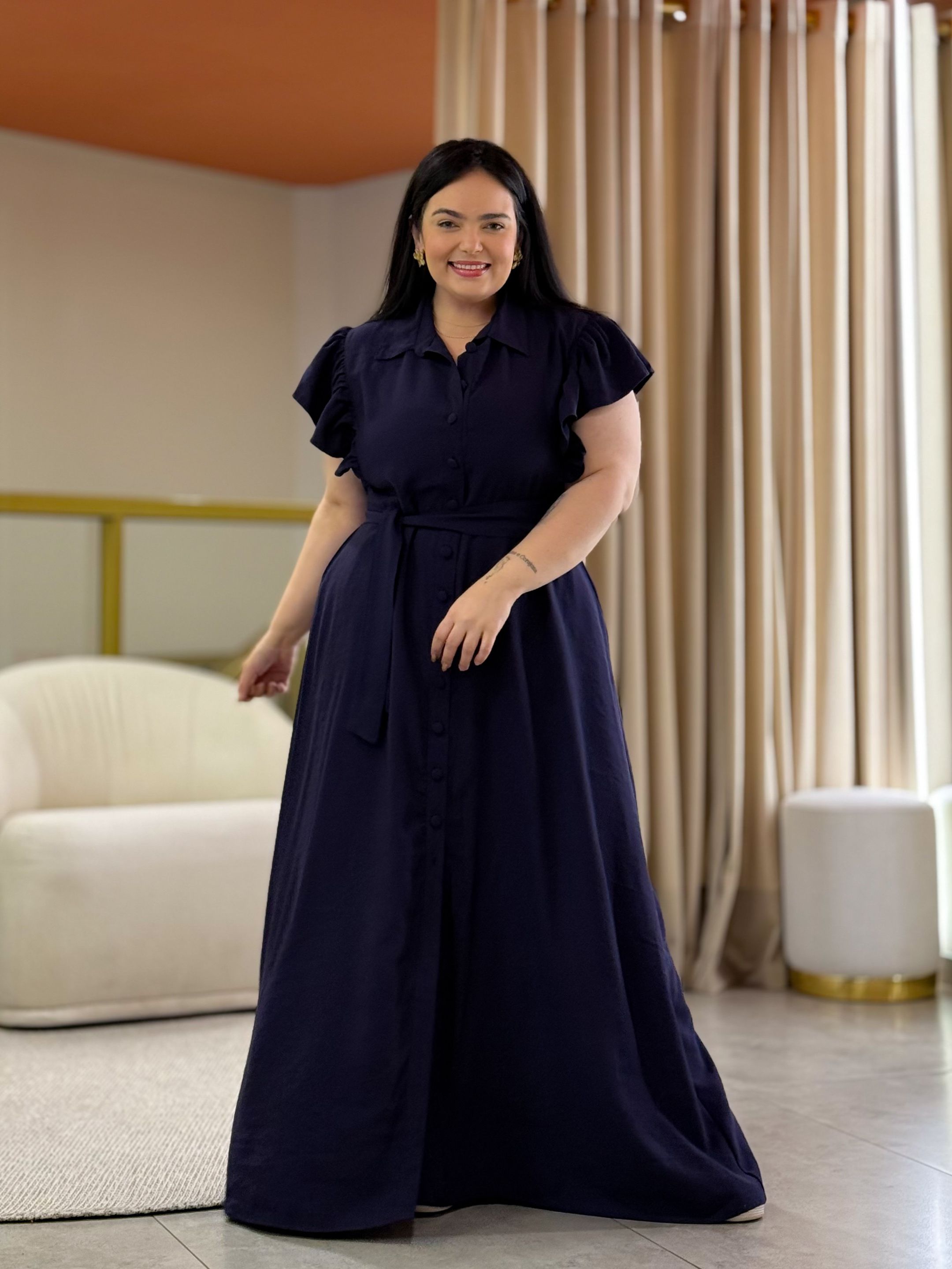 Vestido Liz Plus Azul Marinho