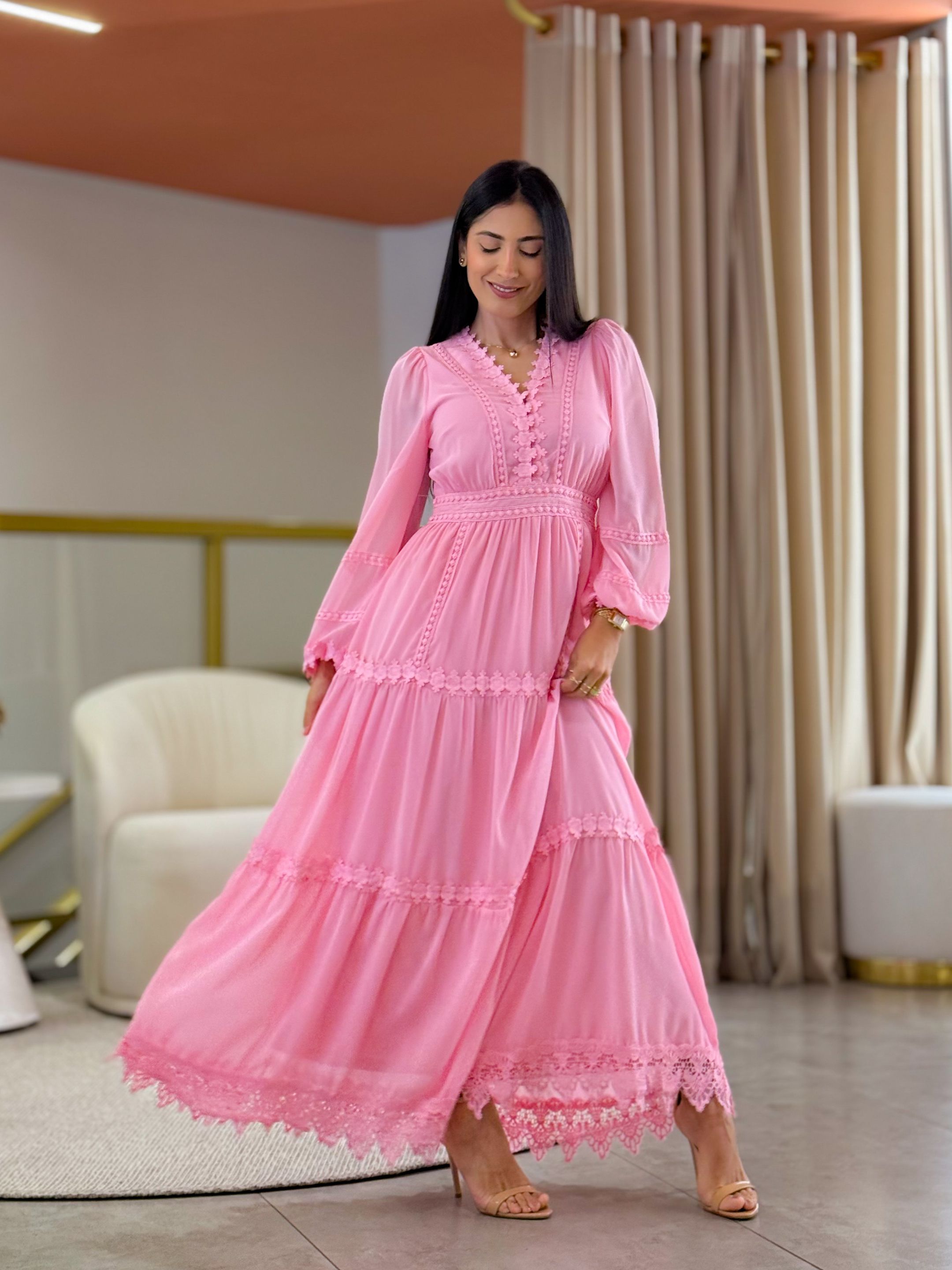 Vestido Silmara Rosa