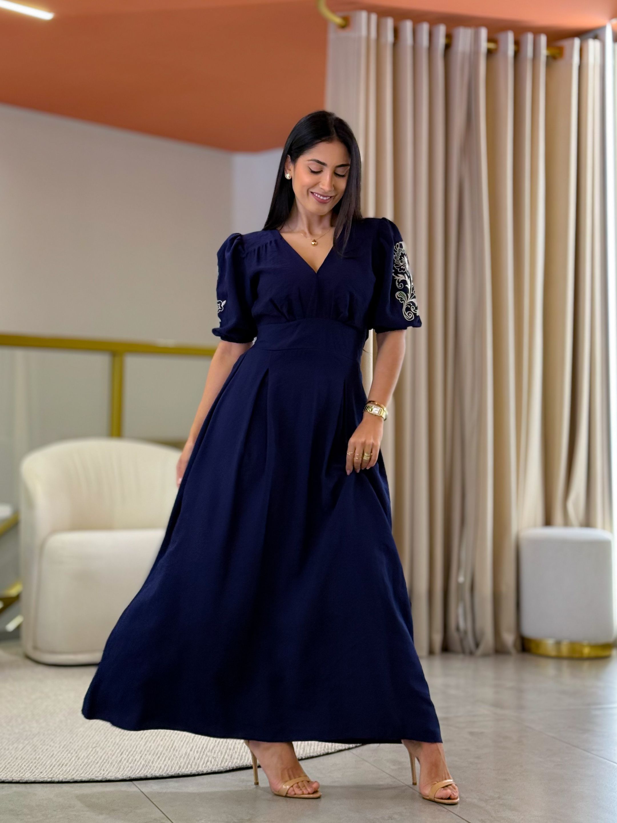 Vestido Lavinia Azul Marinho