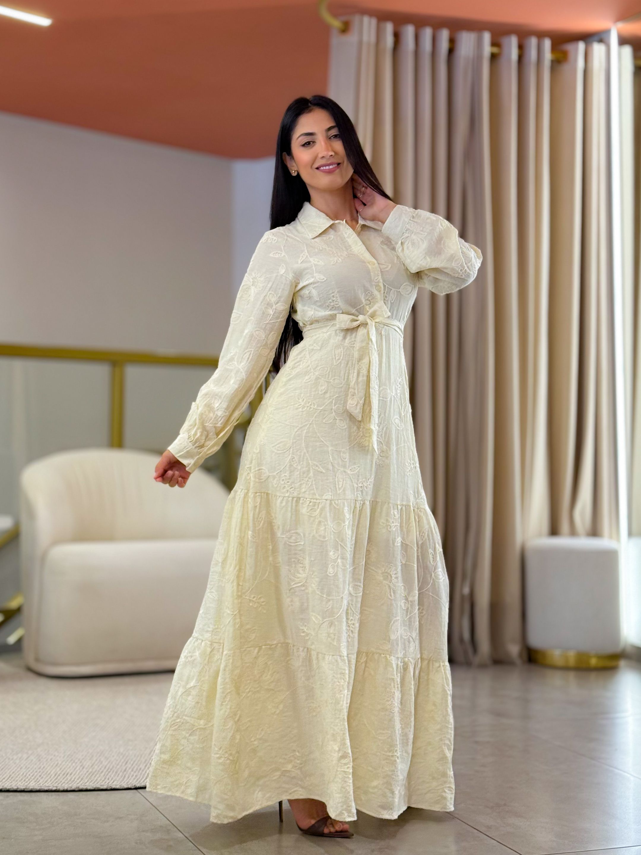 Vestido Valentina Creme