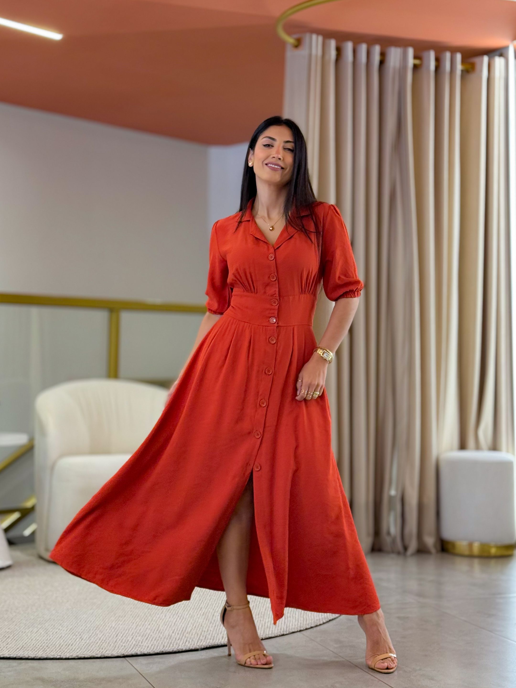 Vestido Mila Telha