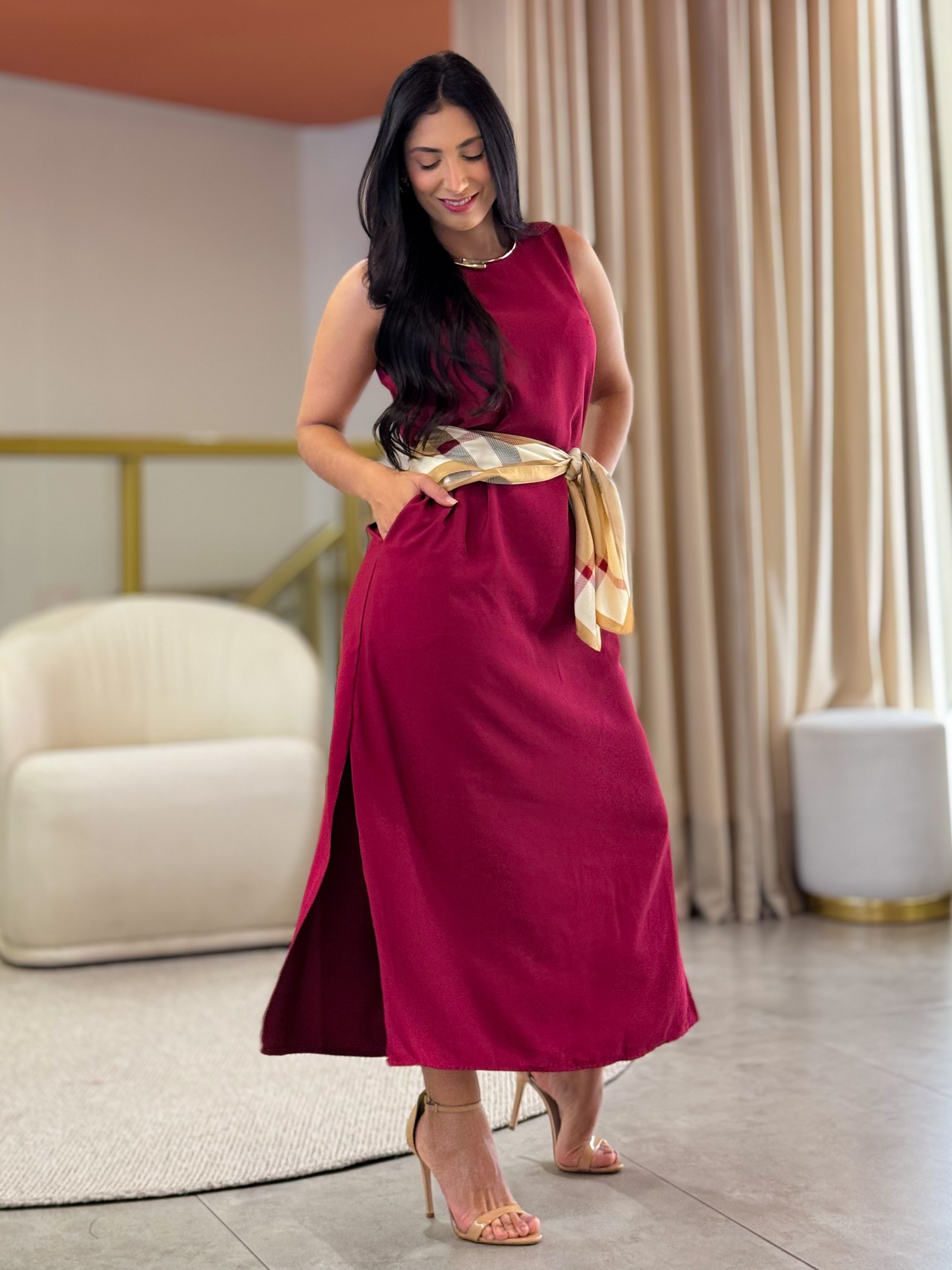 Vestido Diana Marsala