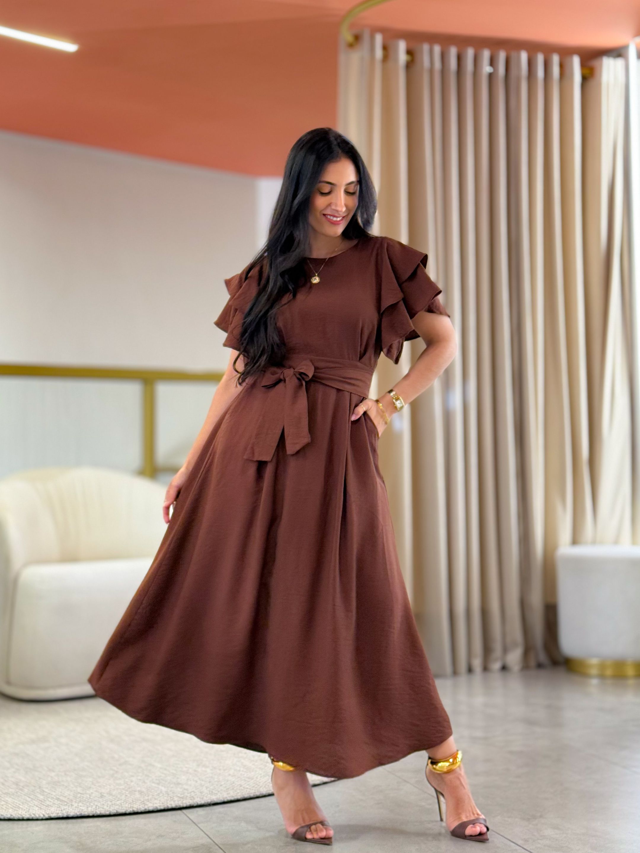 Vestido Suelen Café