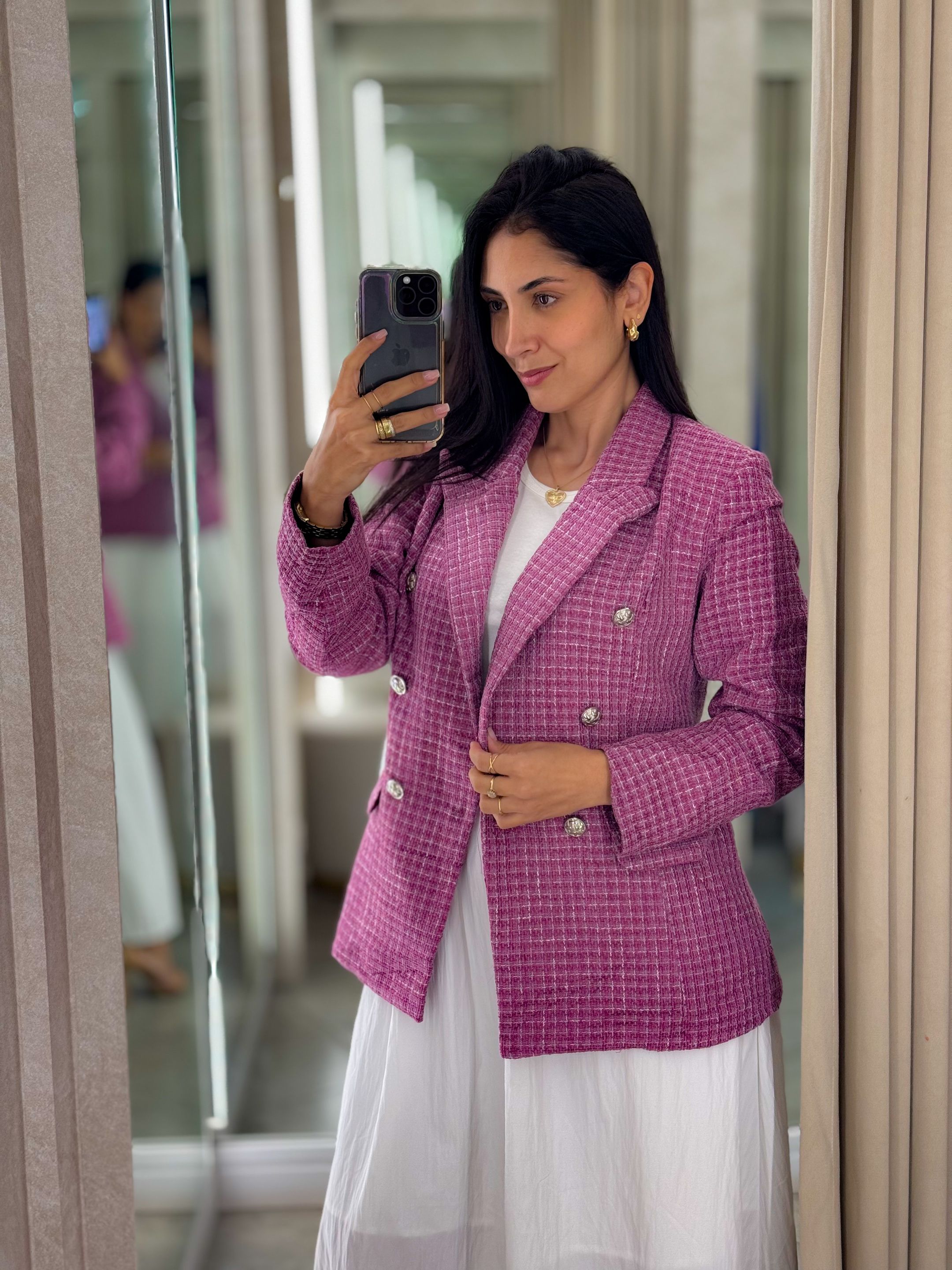 Blazer Catherine Roxo - Por Katia Vilar Moda Clássica 
