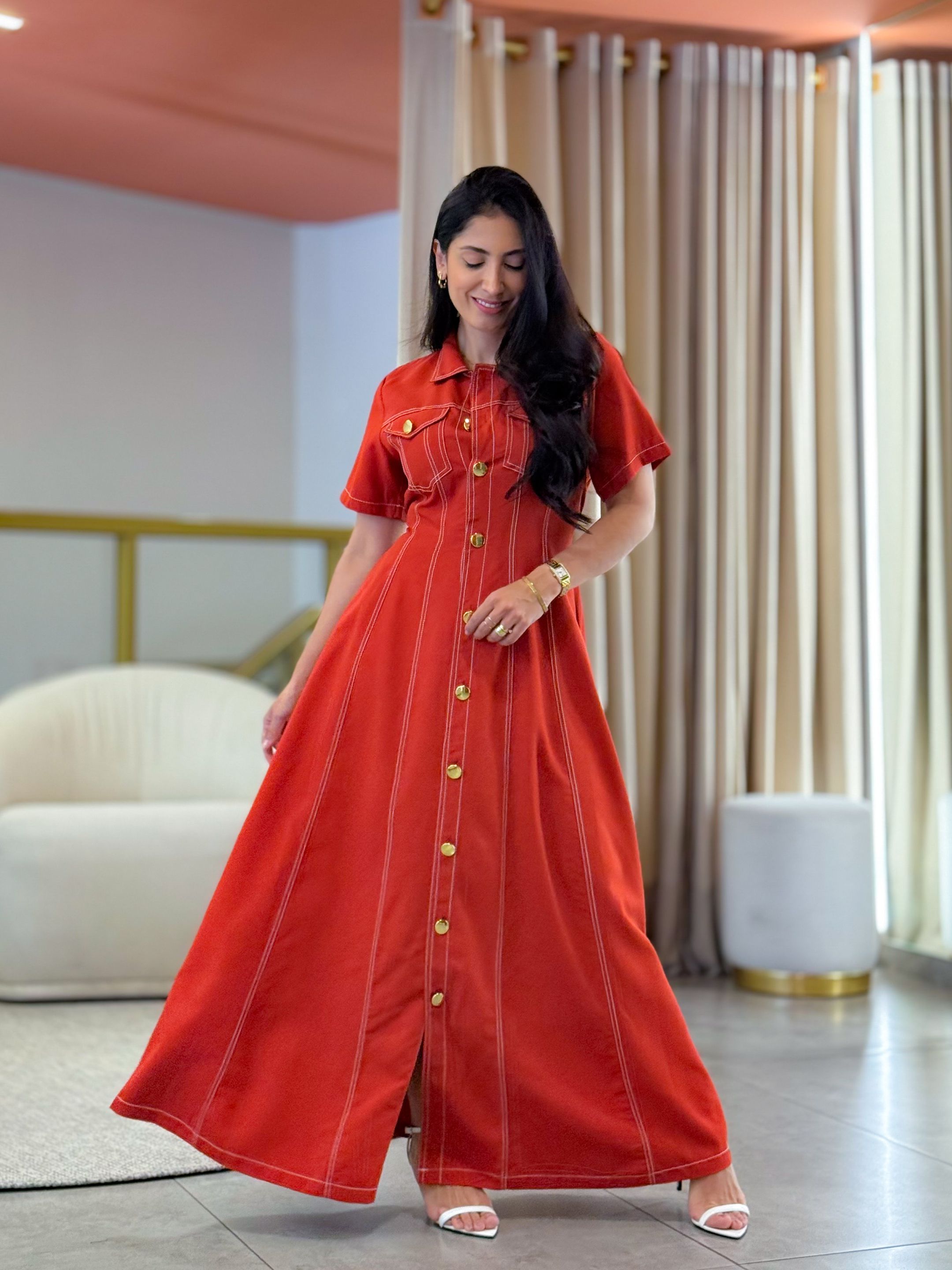 Vestido Tamara Terracota