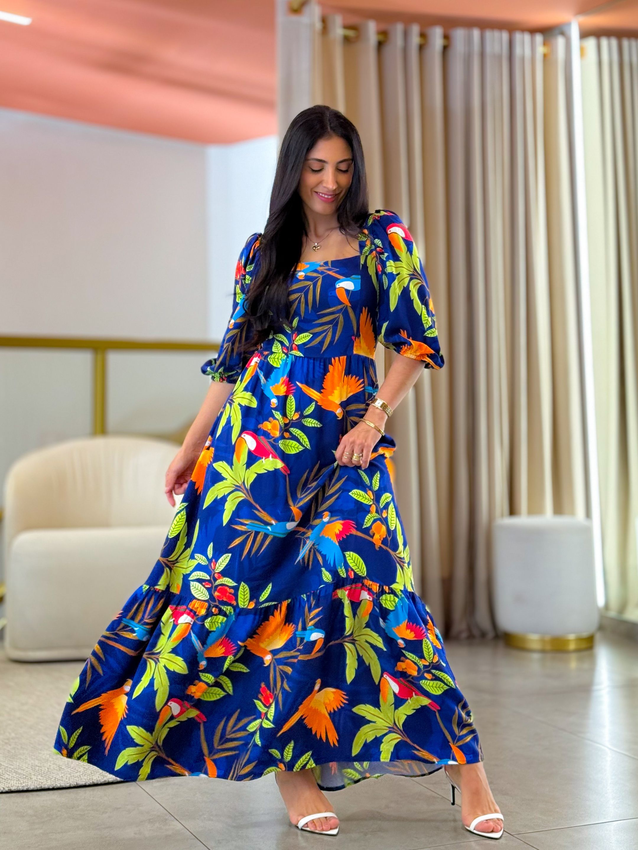 Vestido Clarice Azul Tucano