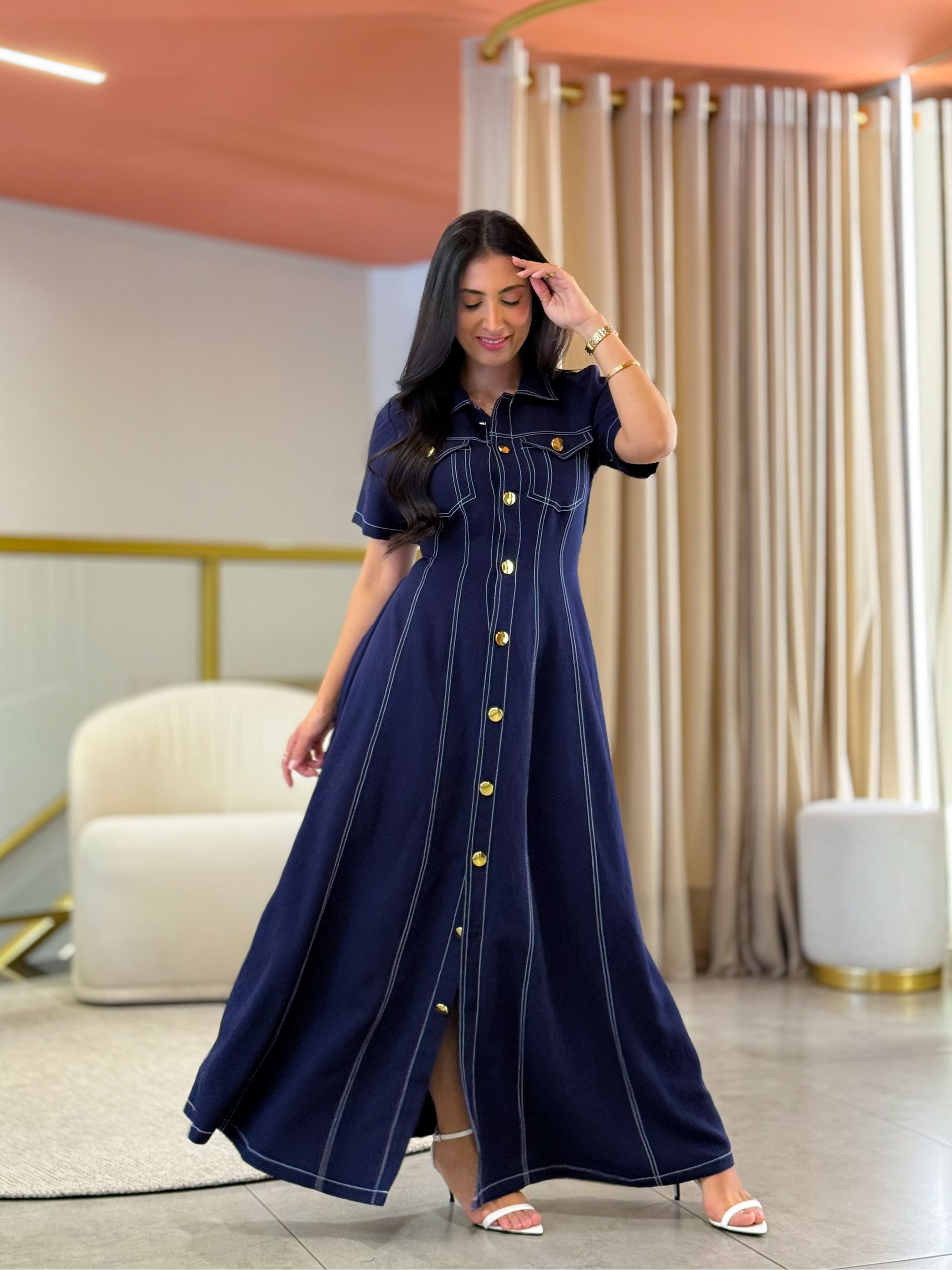 Vestido Tamara Azul Marinho