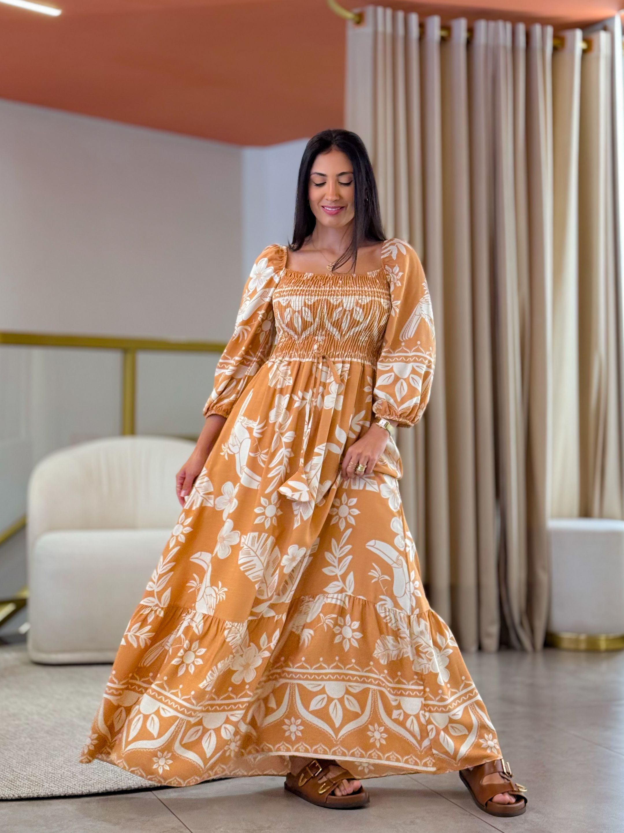 Vestido Paloma Floral Vanilla E Branco