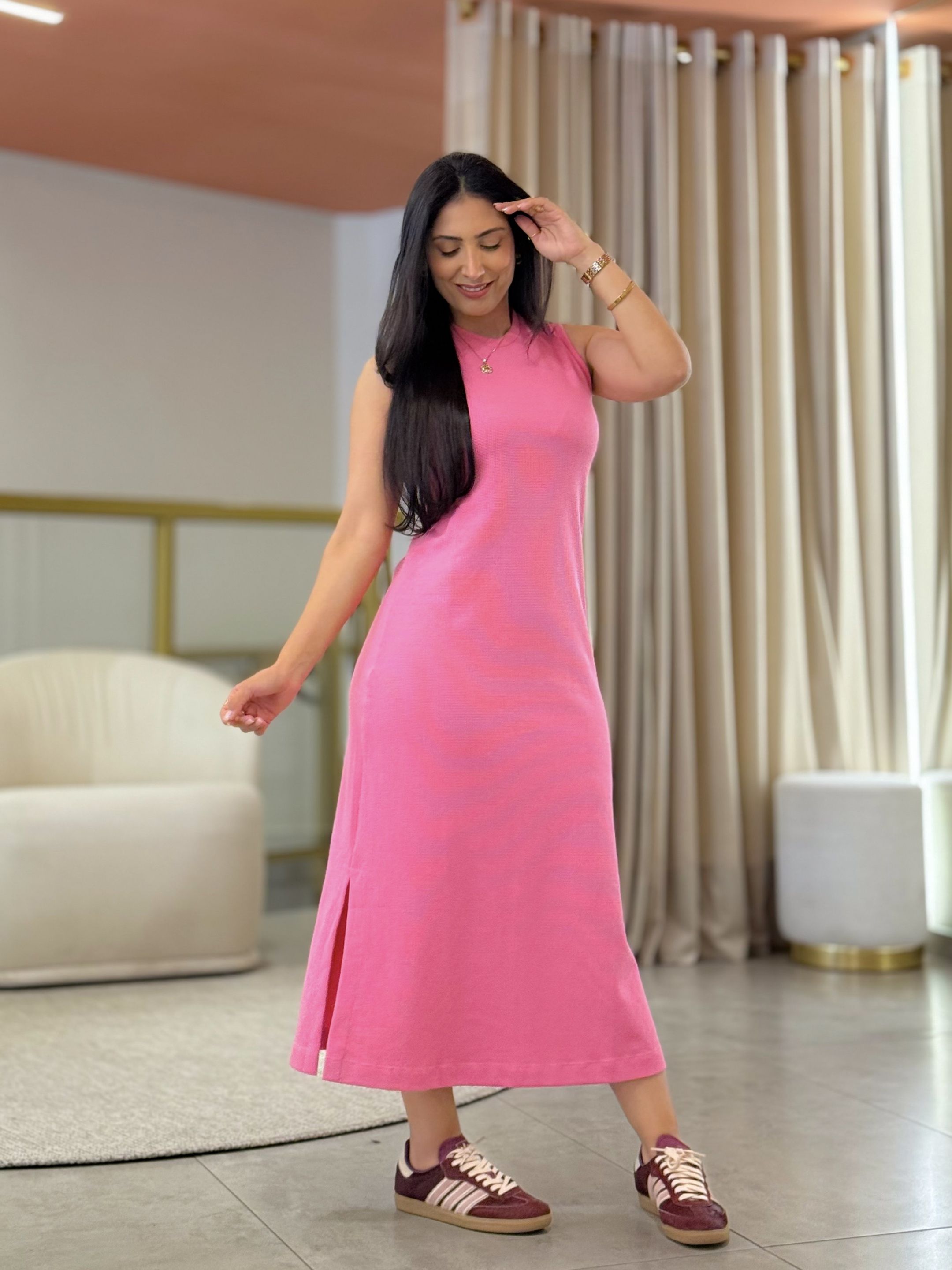 Vestido Duda Rosa Chiclete 