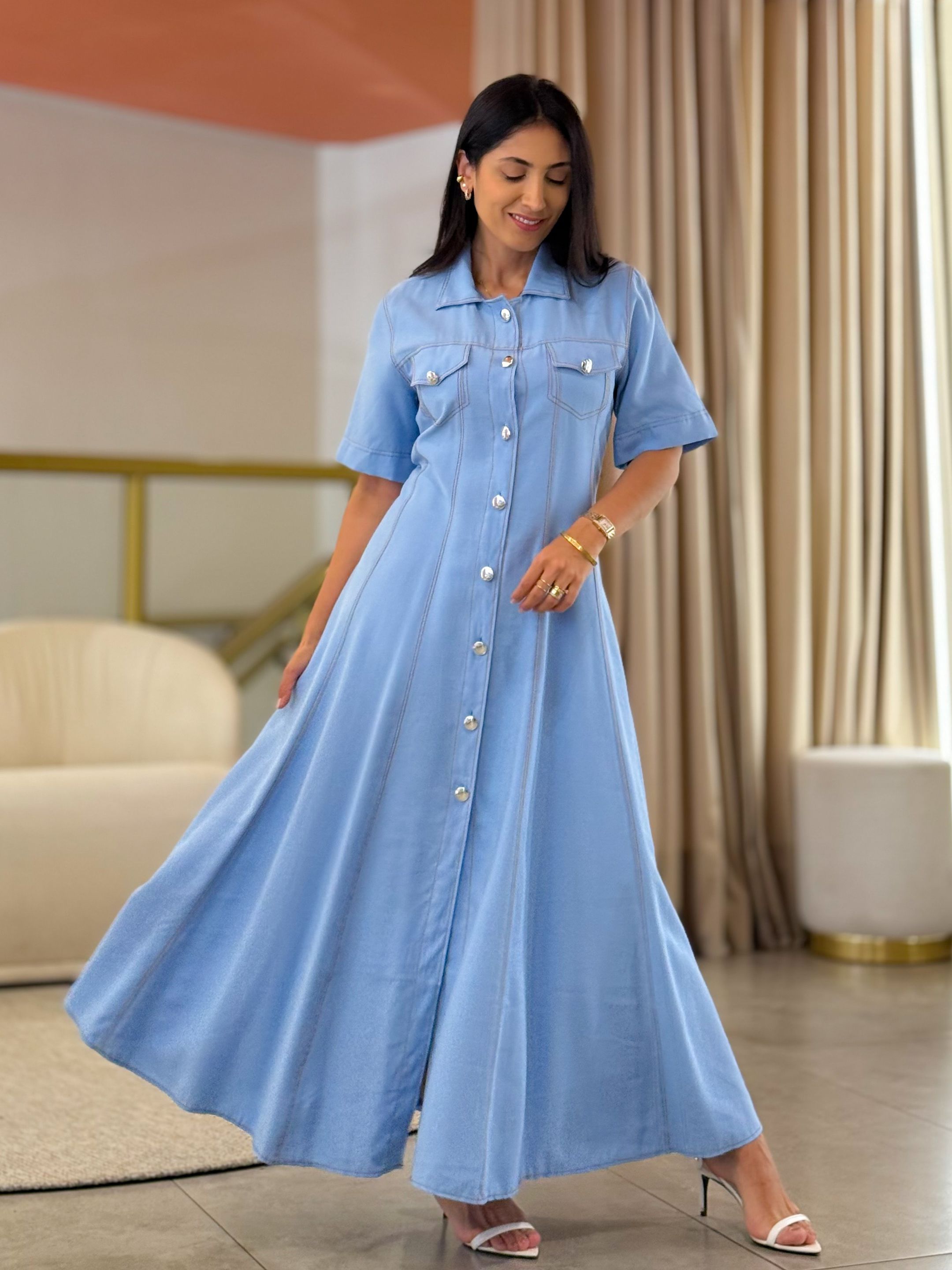 Vestido Maite Azul Bebe