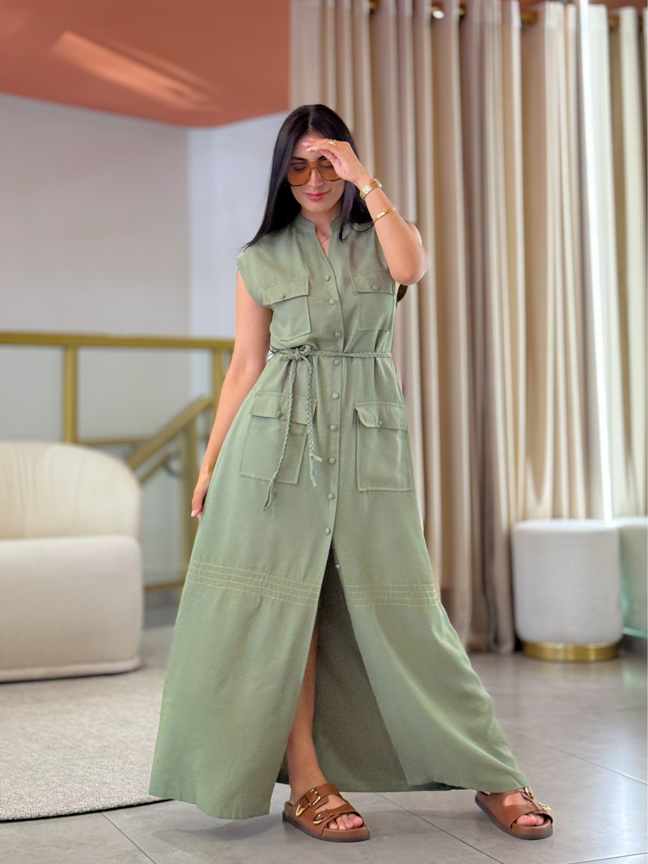 Vestido Ayla Verde Oliva