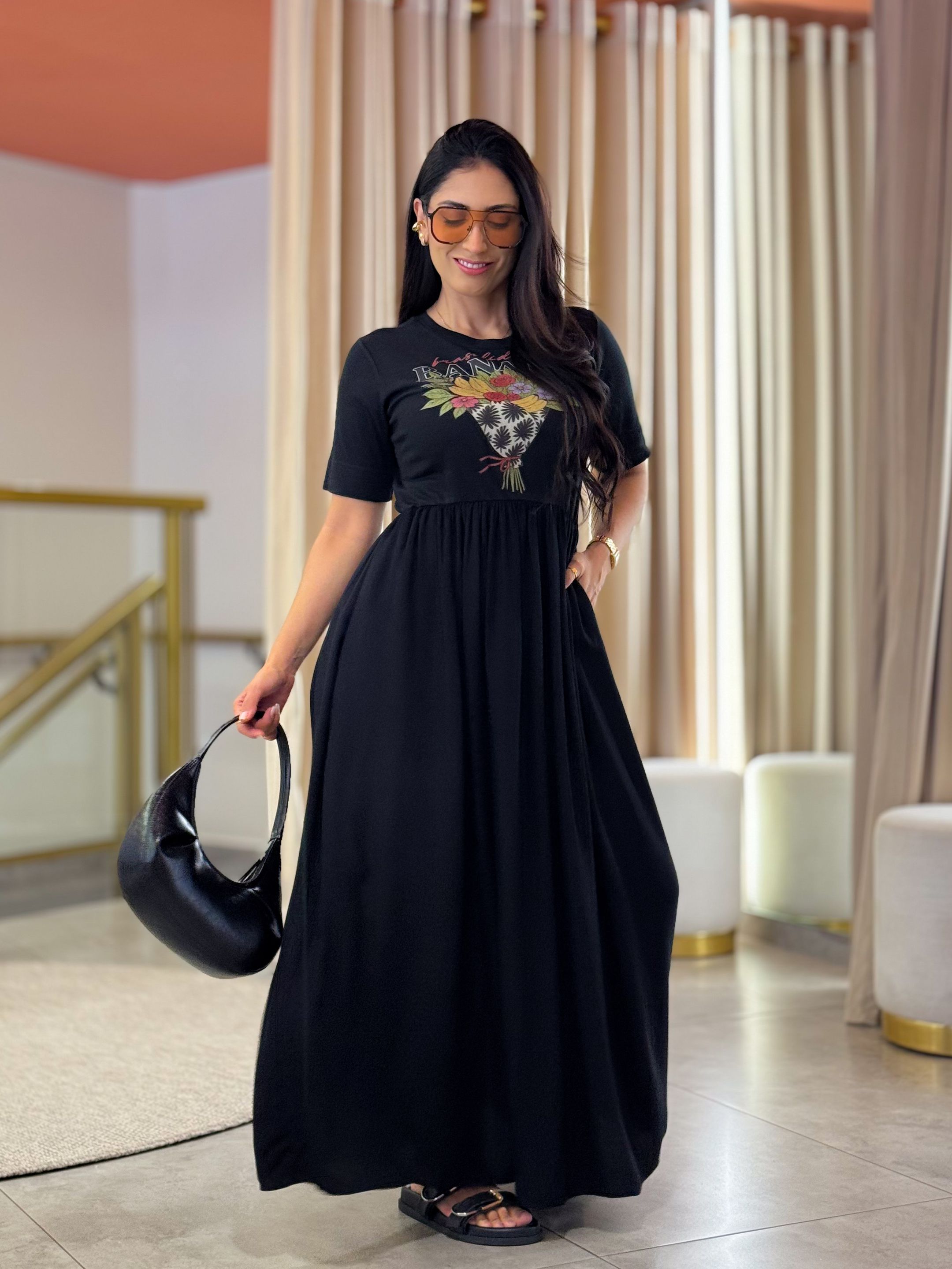 Vestido Kiara Preto Floral