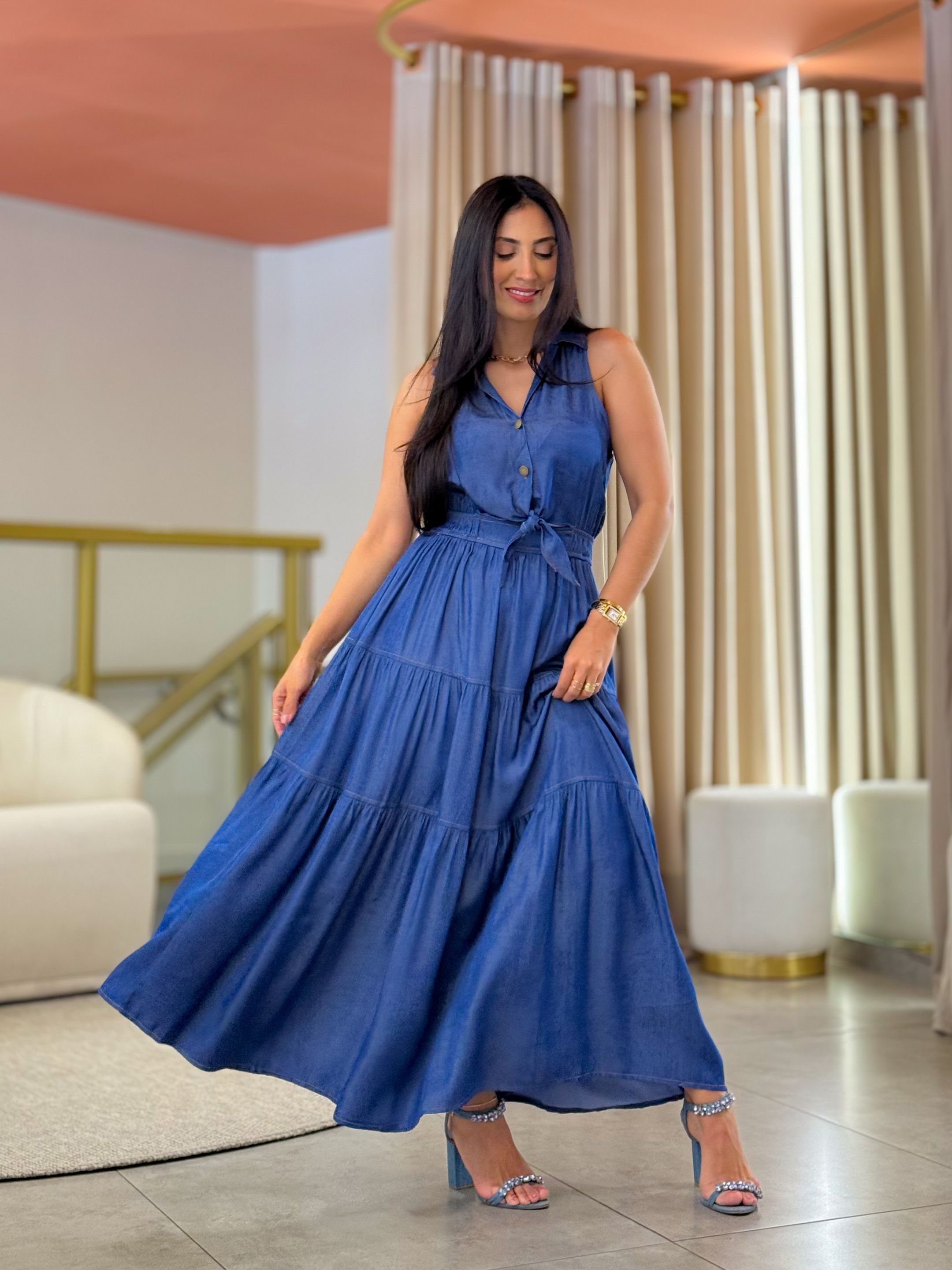 Vestido Iris Azul Jeans Claro