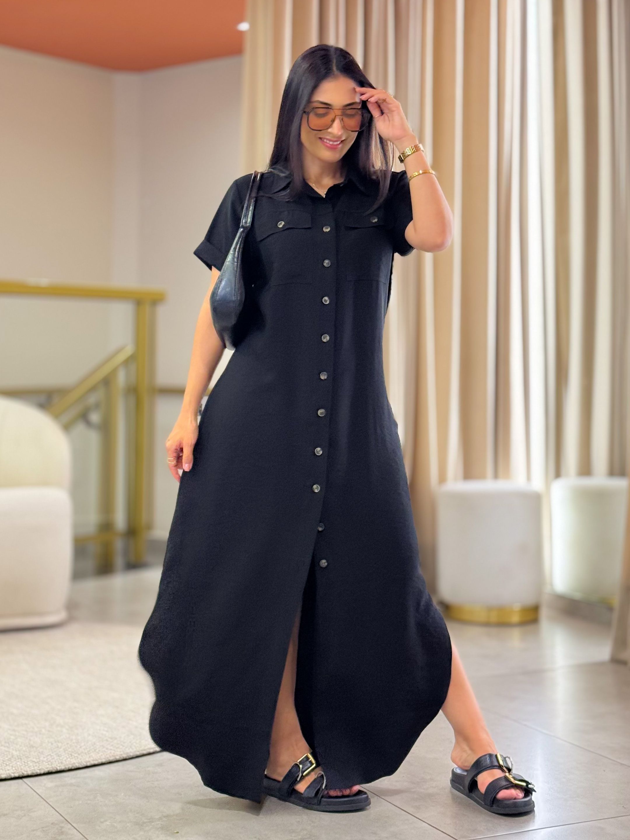 Vestido Fabi Preto - Por Katia Vilar Moda Clássica 