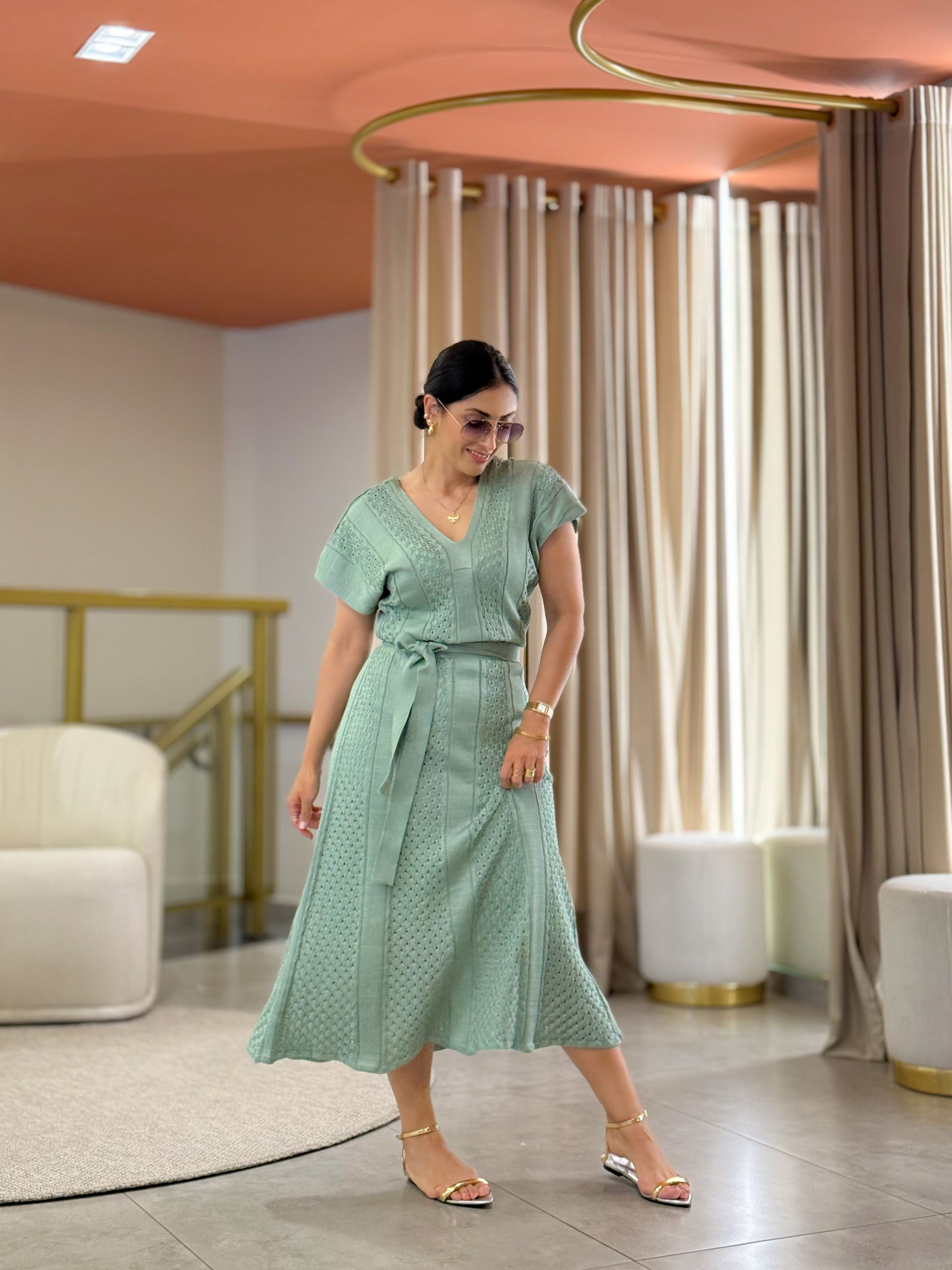Vestido Tamires Verde Menta