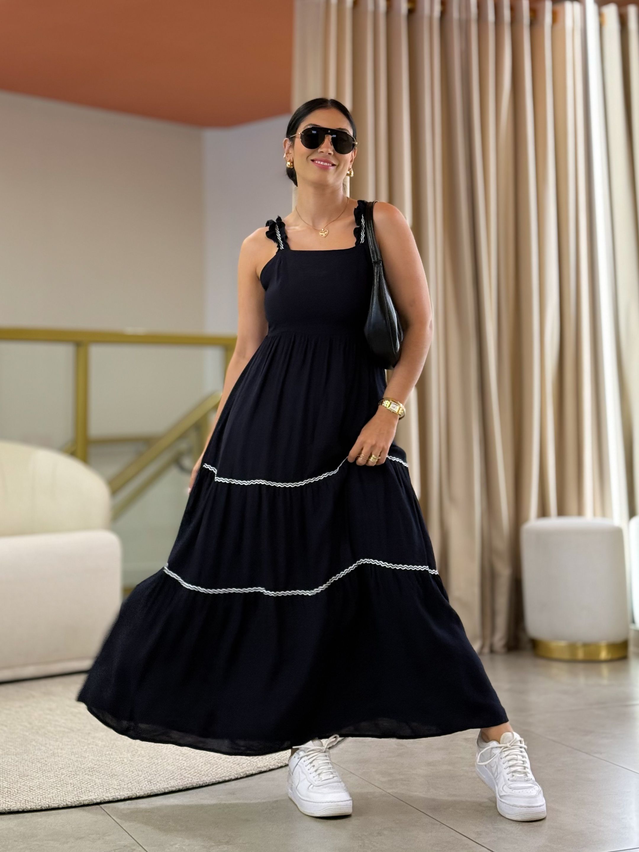 Vestido Cindy Azul Marinho - Por Katia Vilar Moda Clássica 