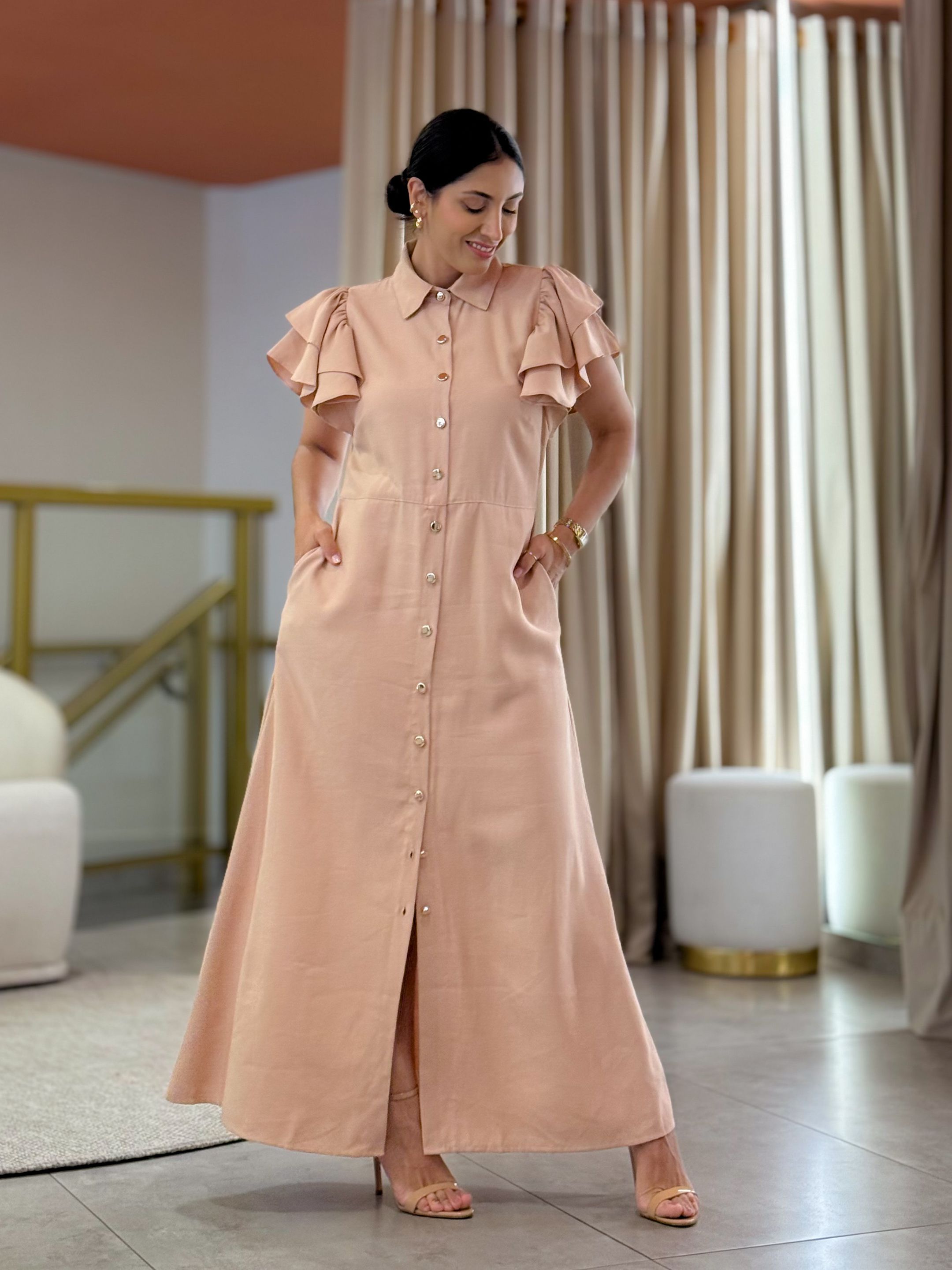 Vestido Celia Nude - Por Katia Vilar Moda Clássica 