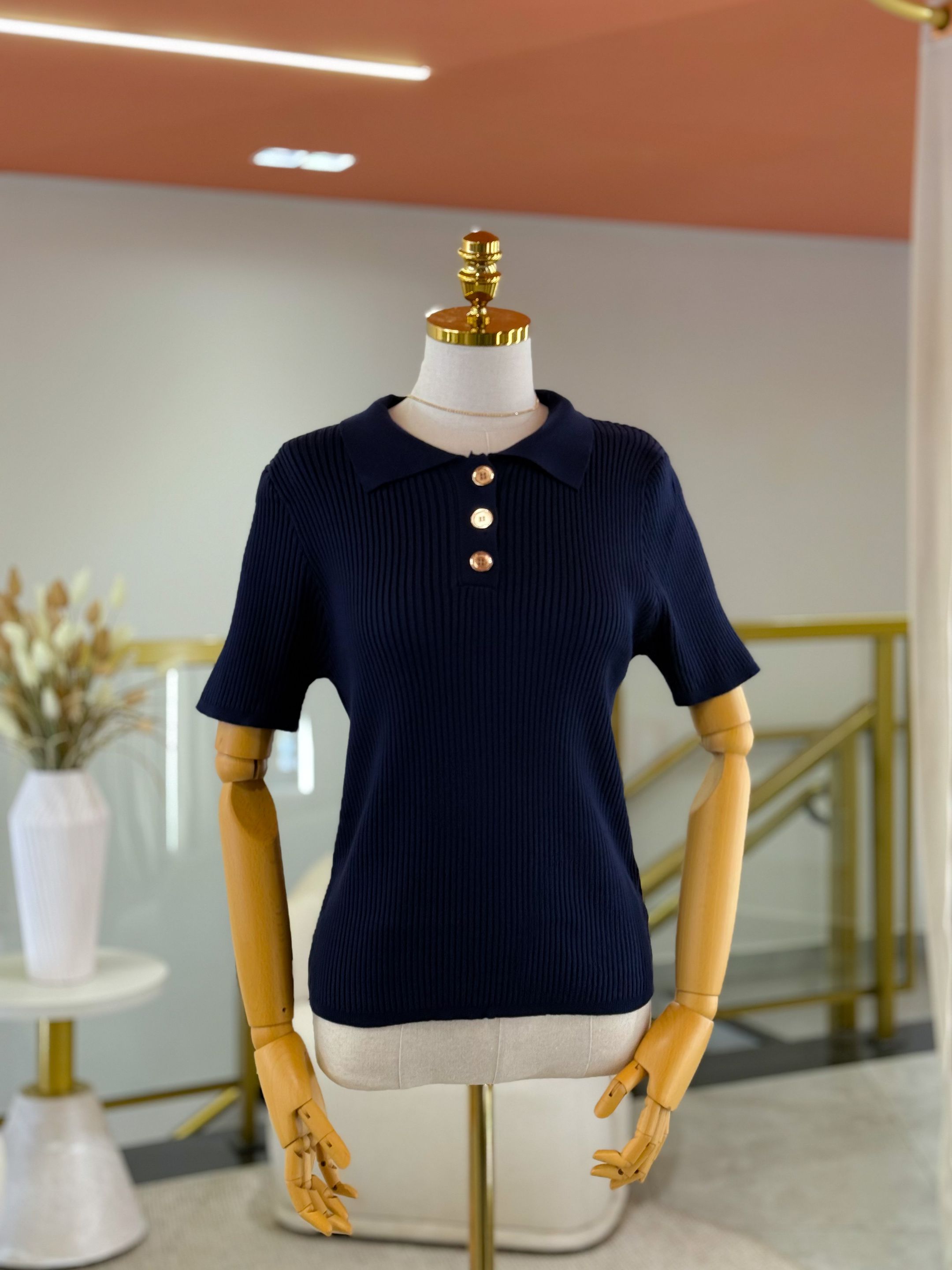 Blusa Amanda Azul Marinho - Por Katia Vilar Moda Clássica 