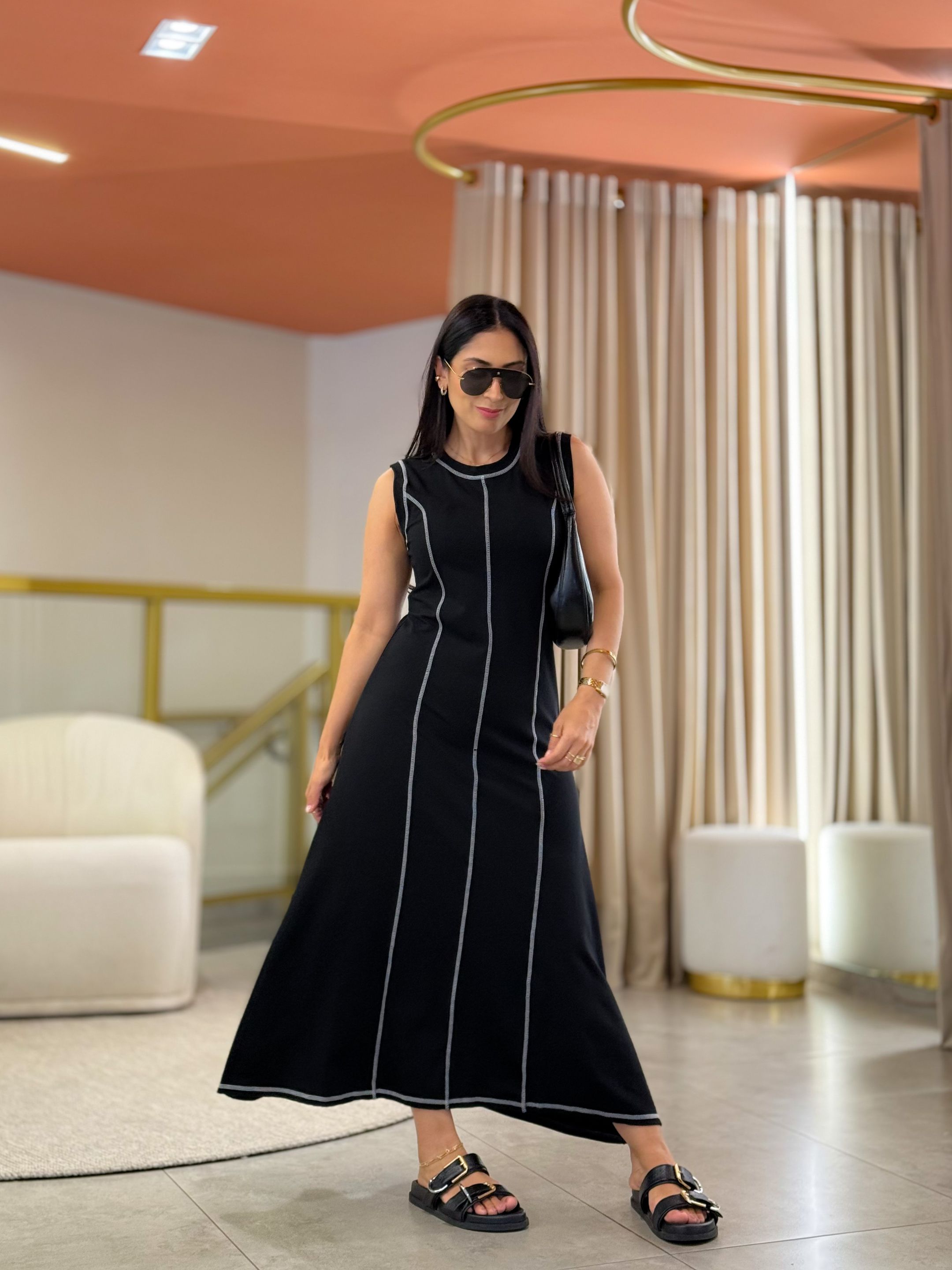 Vestido Katarine Preto - Por Katia Vilar Moda Clássica 