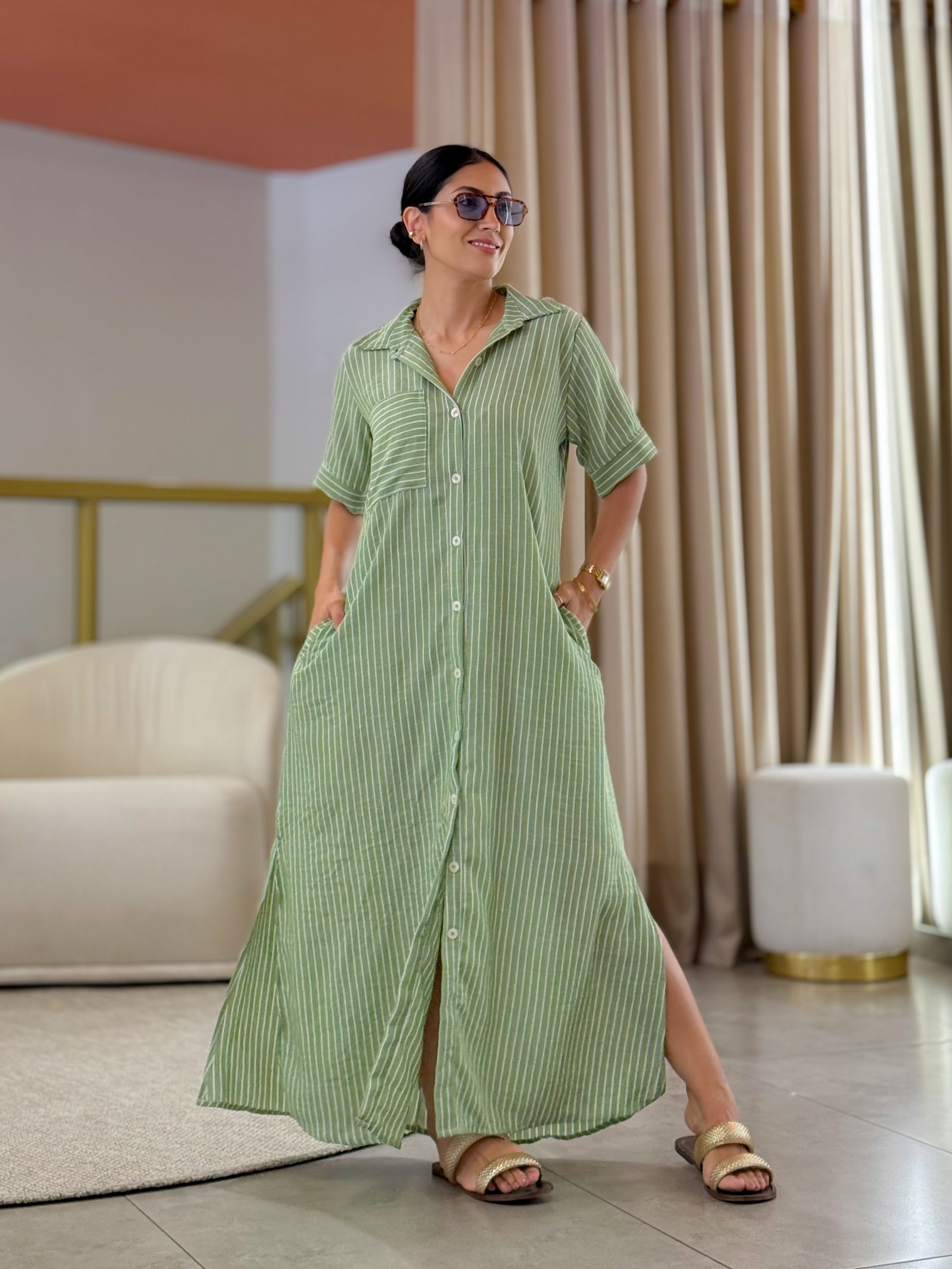 Vestido Mariana Verde - Por Katia Vilar Moda Clássica 