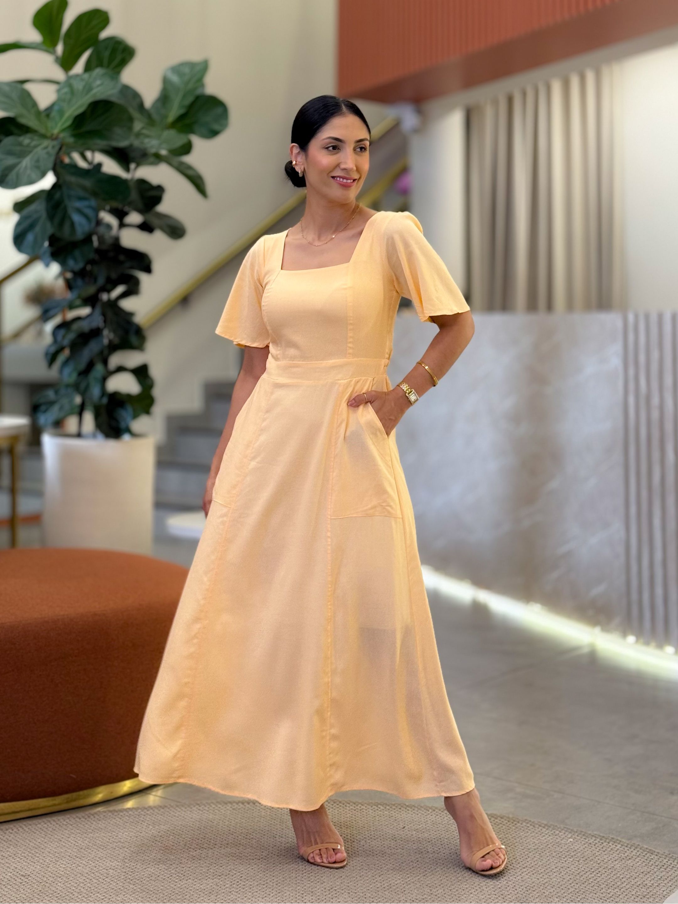 Vestido Sofia Salmão - Por Katia Vilar Moda Clássica 