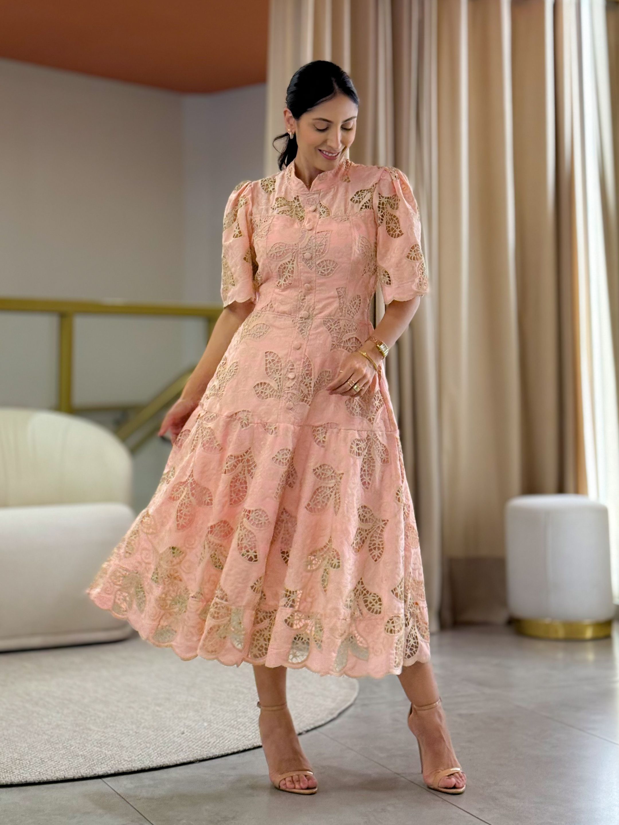 Vestido Laisa Rosa - Por Katia Vilar Moda Clássica 