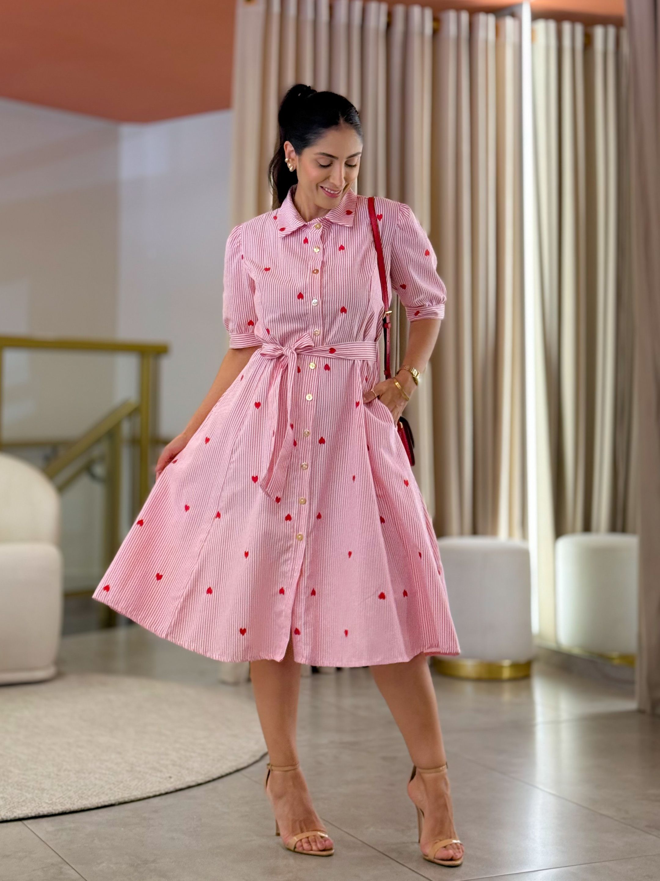 Vestido Laura Vermelho - Por Katia Vilar Moda Clássica 